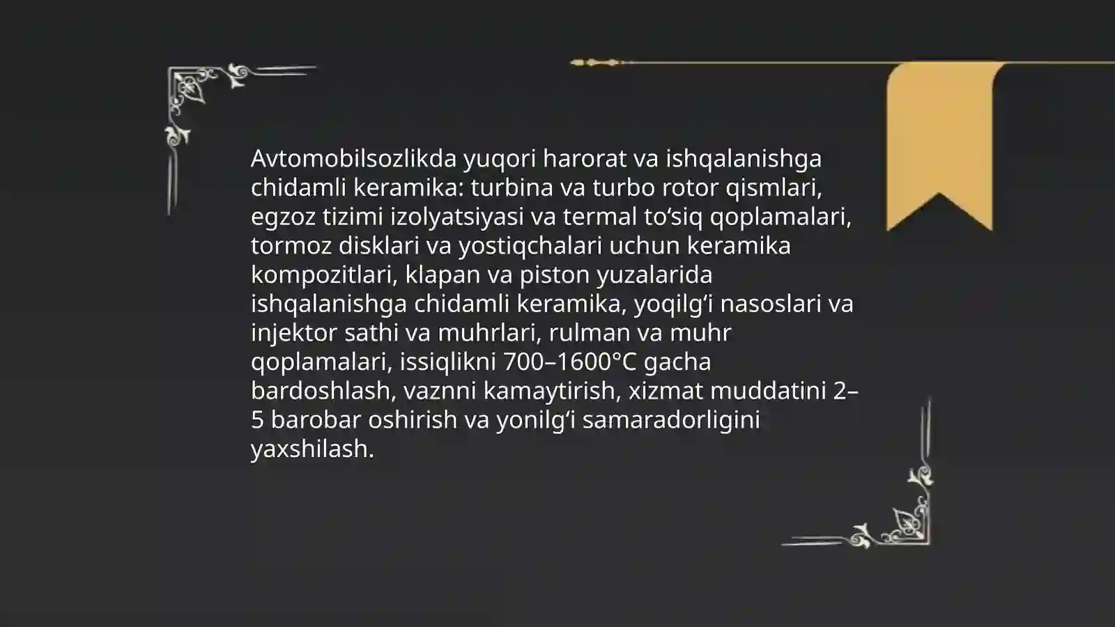 Texnika keramikasining ishlatilish sohalari 4