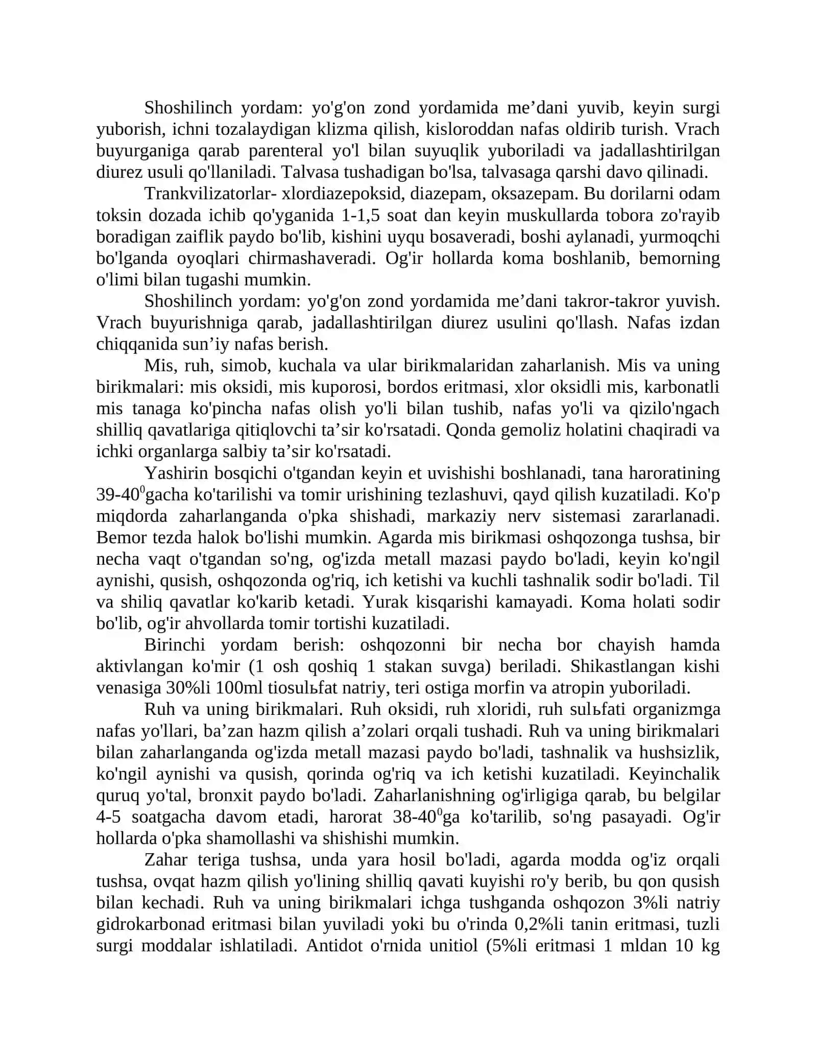 Oziq ovqatdan zaharlanish sabablari, belgilari, tez yordam 4
