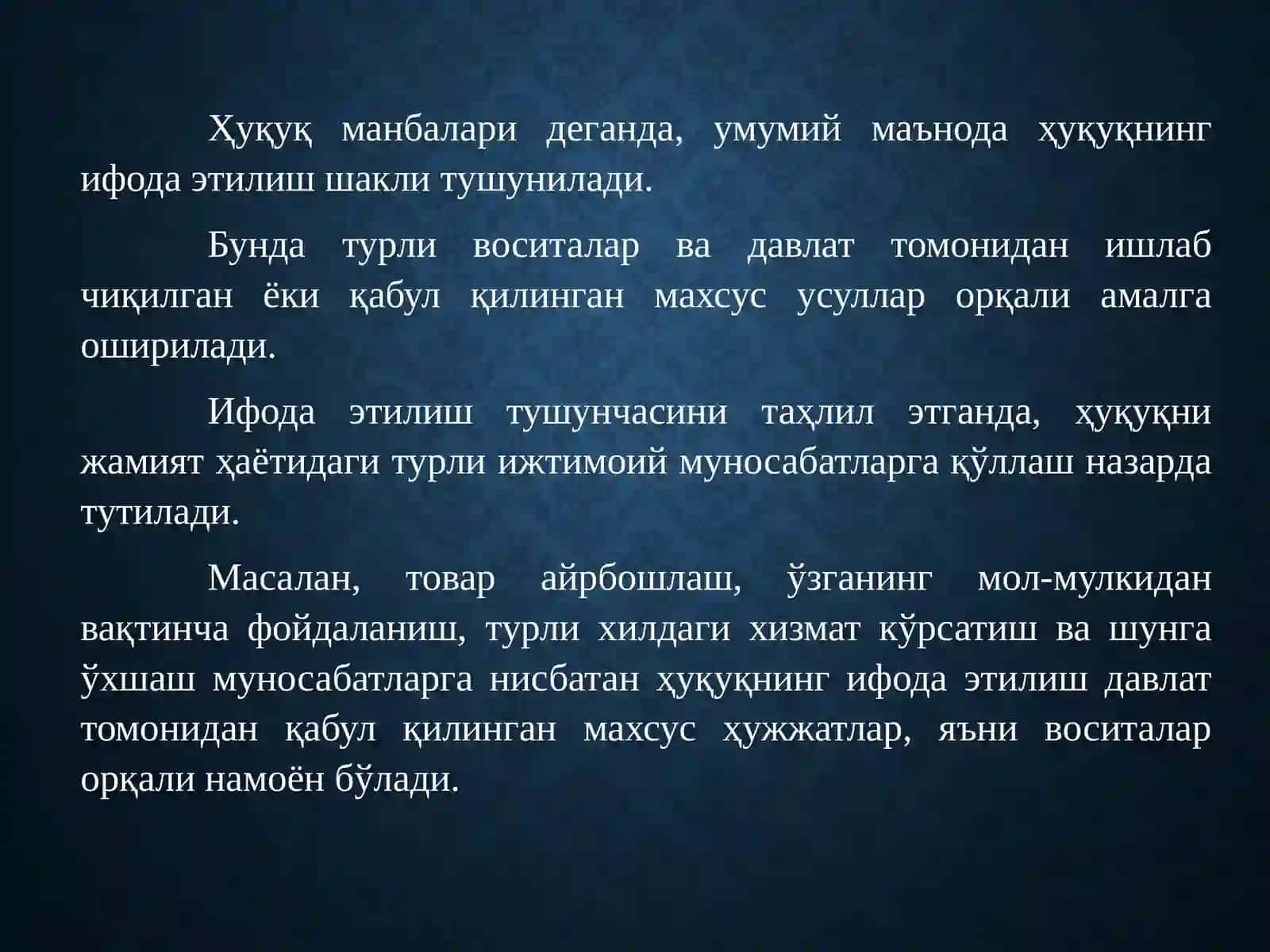 Фуқаролик Ҳуқуқи Манбалари ва Уларнинг Турлари 4