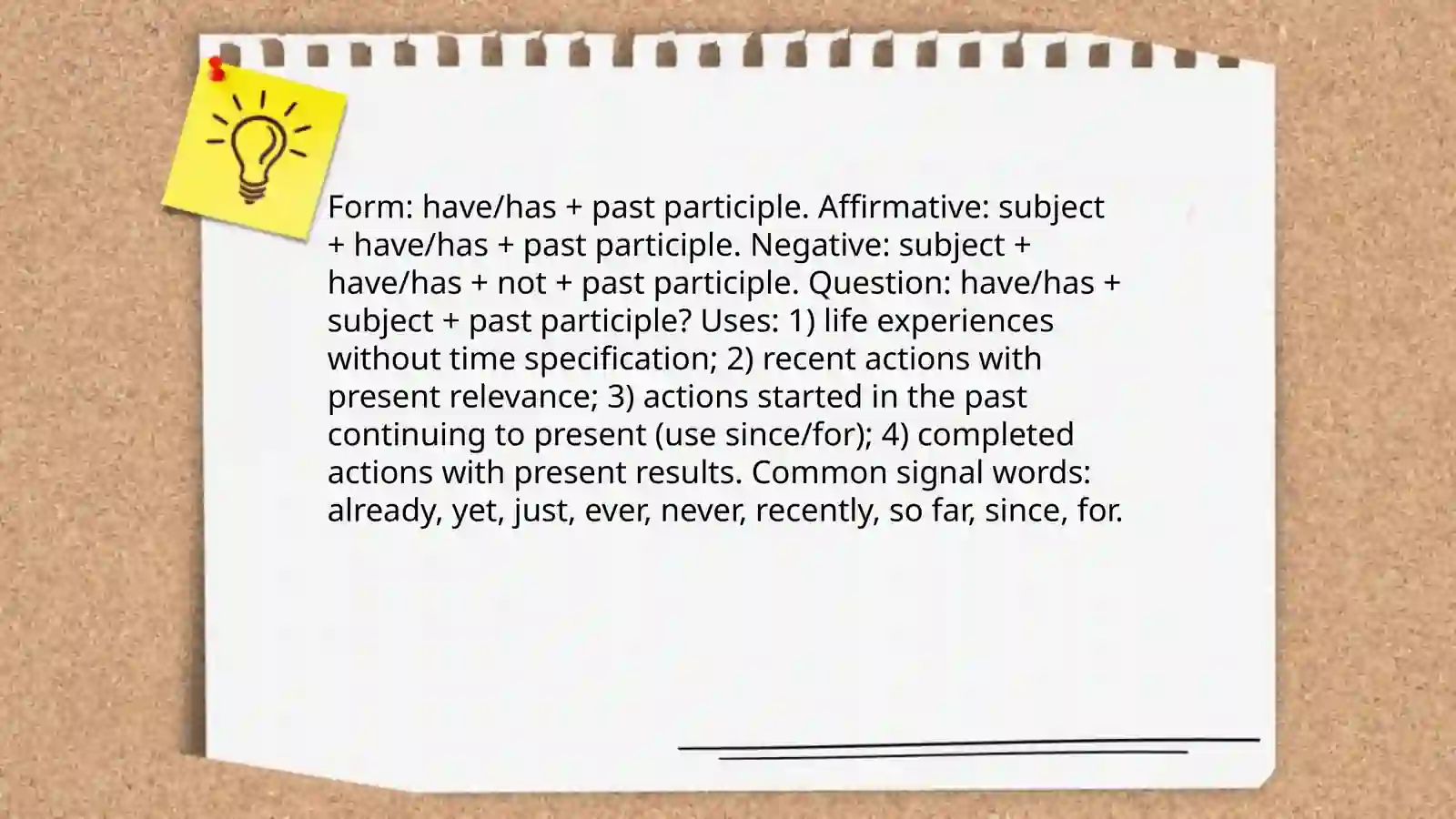present perfect lesson plan 4