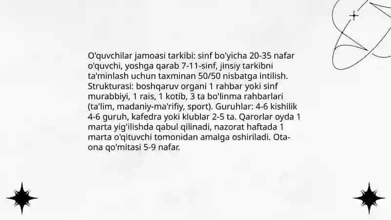 O'quvchilar jamoasi -yaxlit pedogogik jarayonning asosiy shakli 4