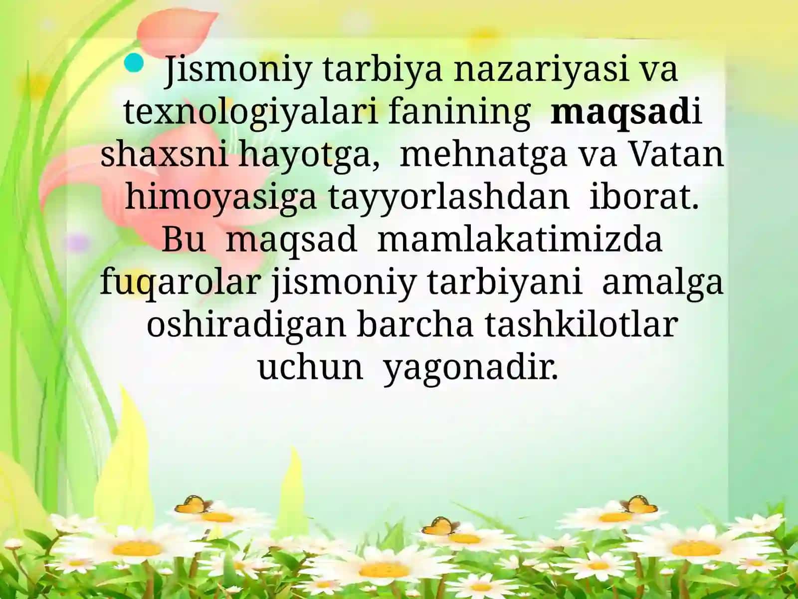 Bolalar jismoniy tarbiya nazariyasi va texnologiyalari fanining predmeti va asosiy tushunchalari 4