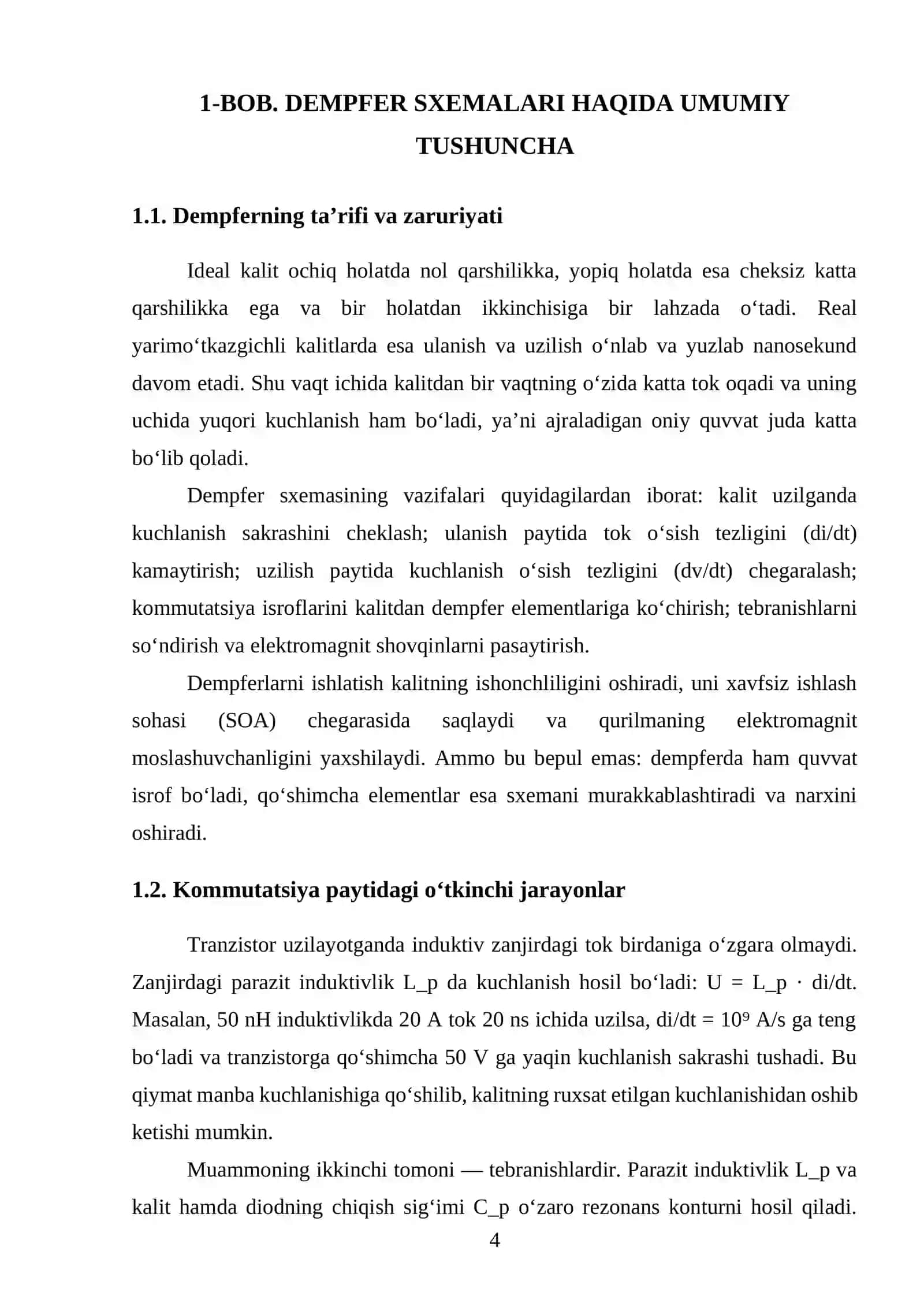 DEMPFER SXEMALARINING QIYOSIY TAHLILI 4