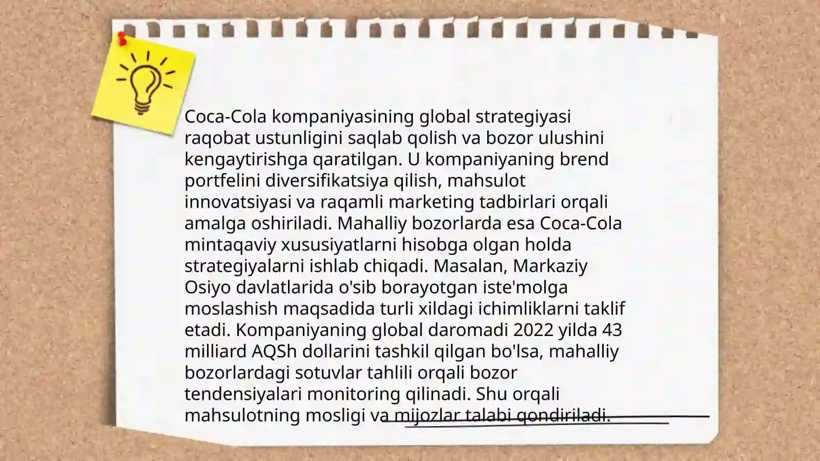 Coca Cola boshqaruv tizimi 4