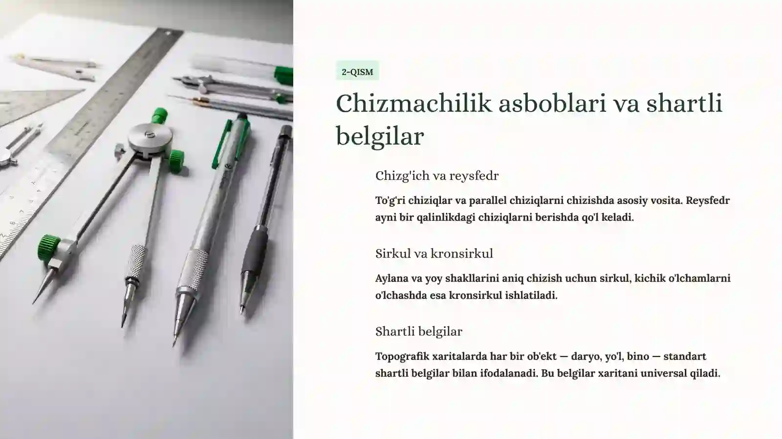 Muhandislik geodeziyasi va topografik chizmachilik: Qalamdan tushgacha 4