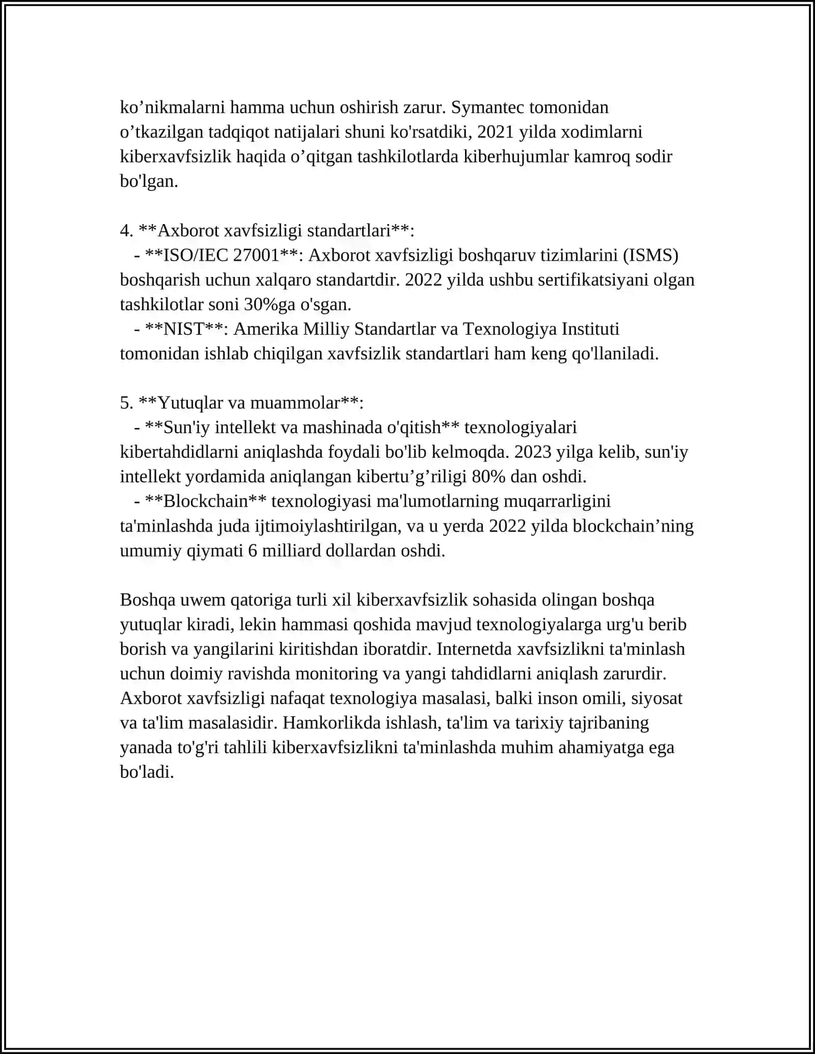 INTERNETDA AHBORAT HAVSIZLIGI TAHDIDLAR VA ULARNI OLDINI OLISH 4