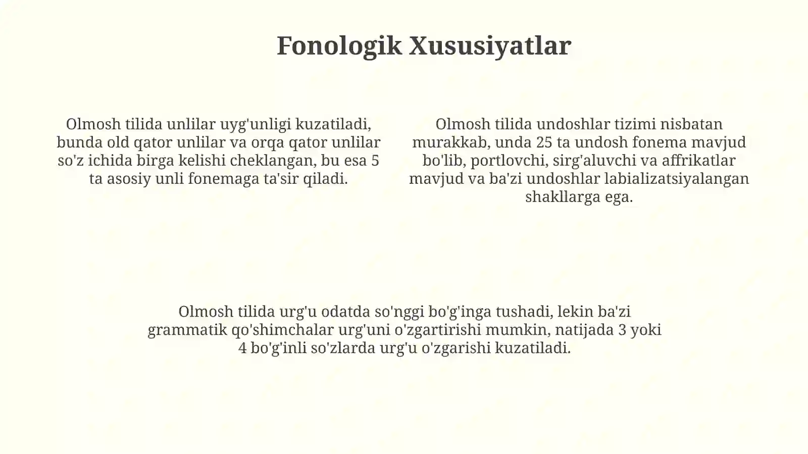 Olmosh uninggrammatikxususiyatlari 4