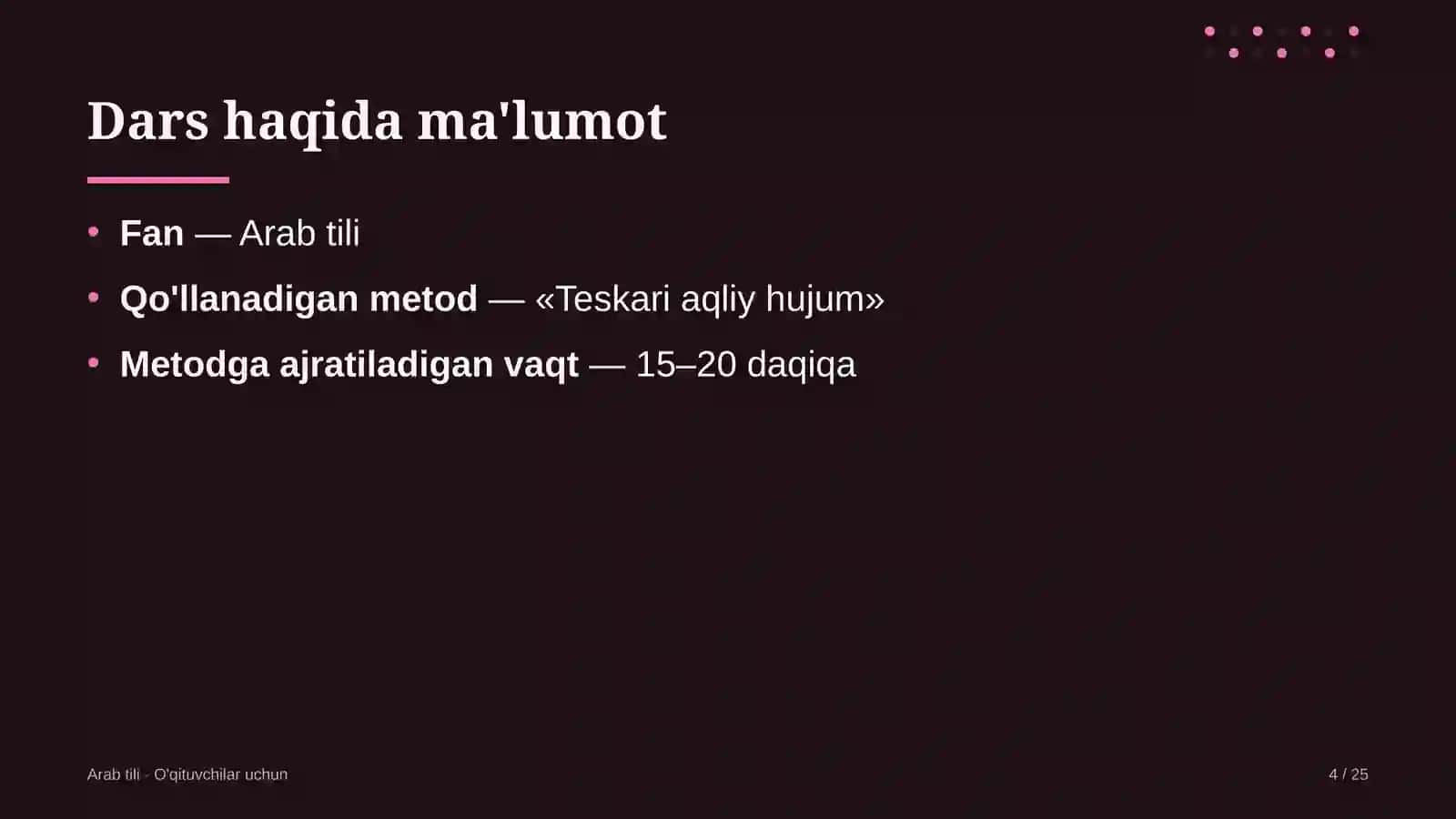 arab tili darslarida teskari aqliy hujum metodidan foydalanish 5487 4