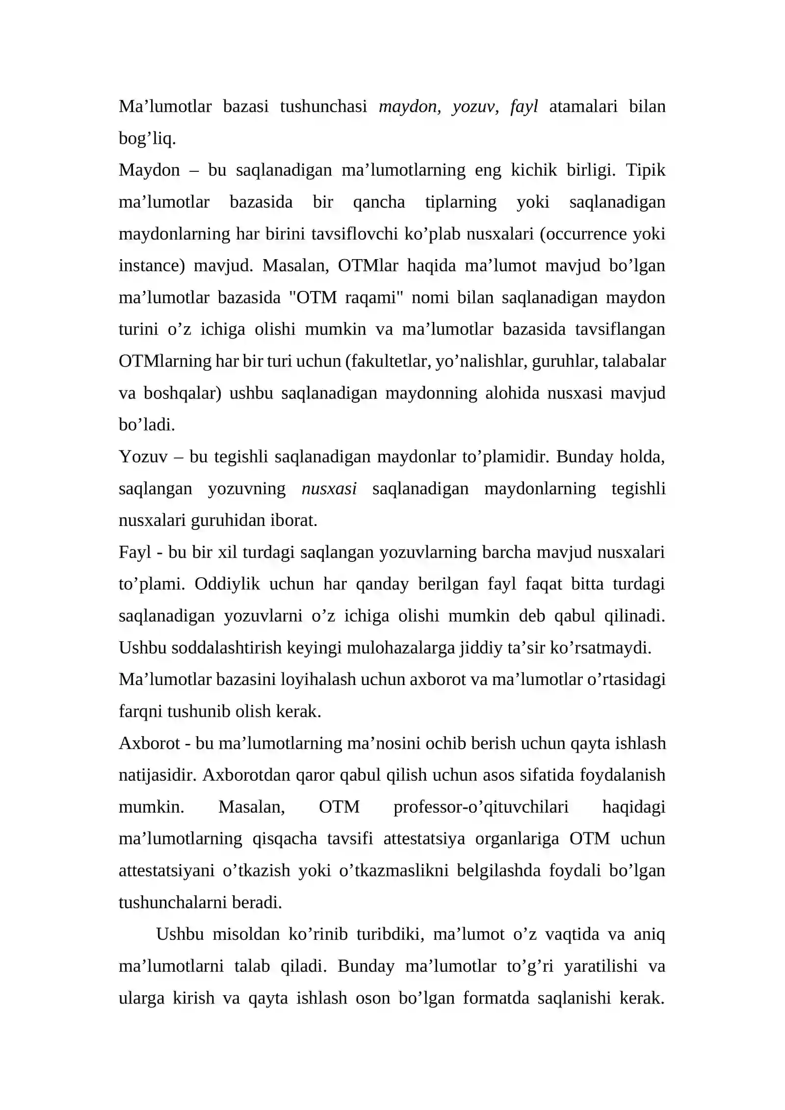 Bank ma'lumotlar bazasini loyihalash 4