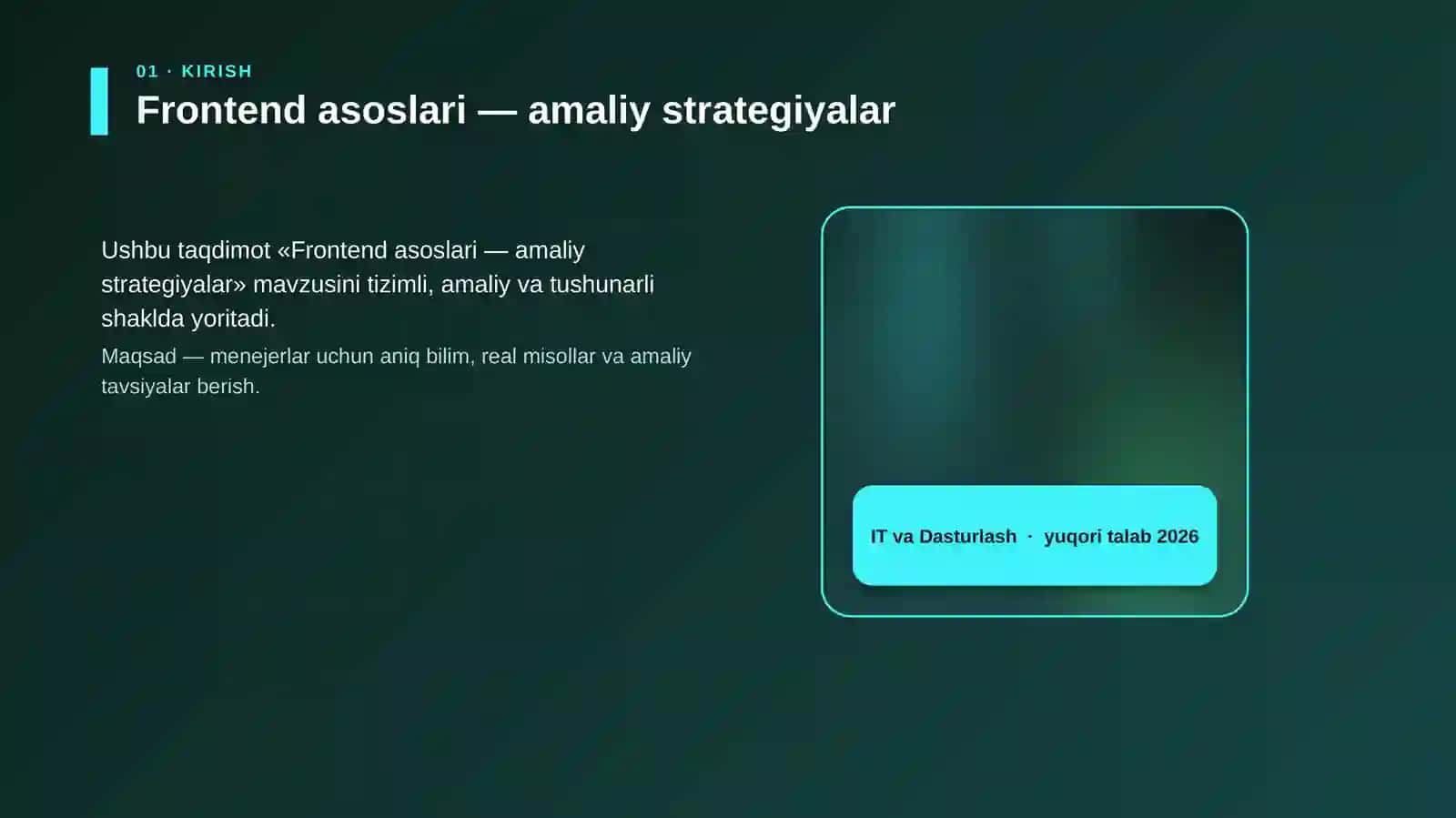 Frontend asoslari — amaliy strategiyalar 4