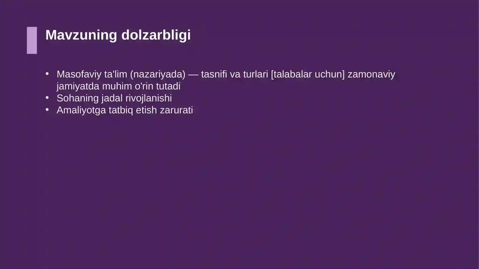 Masofaviy ta'lim (nazariyada) — tasnifi va turlari [talabalar uchun] 4