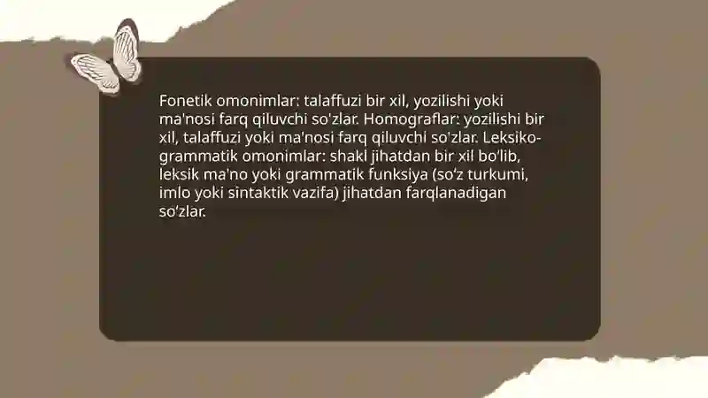 Omonim va sinonimlar 4