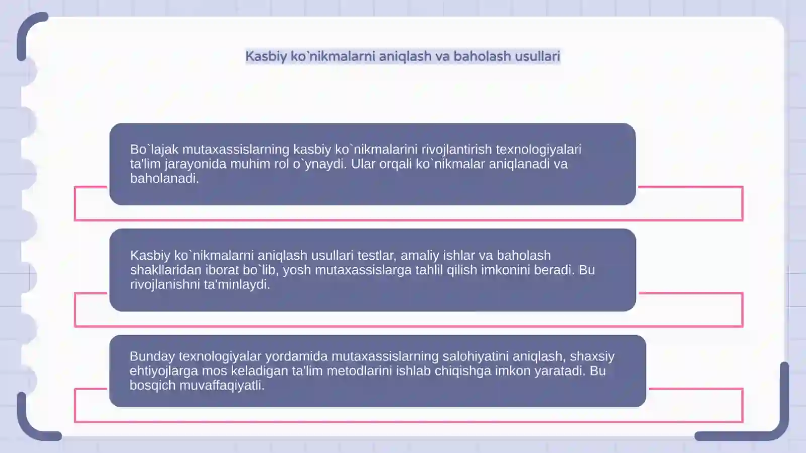 Bo`lajak mutaxassisning kasbiy ko`nikmalarini rivojlantish texnologiyalari 4