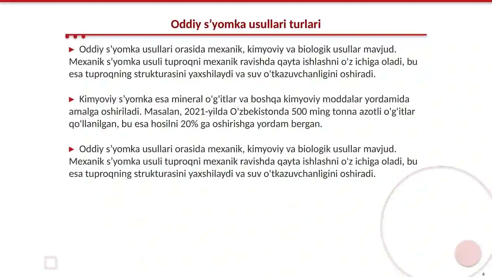 Yer tuzishda bajariladigan s’yomkalarning oddiy usullari 4