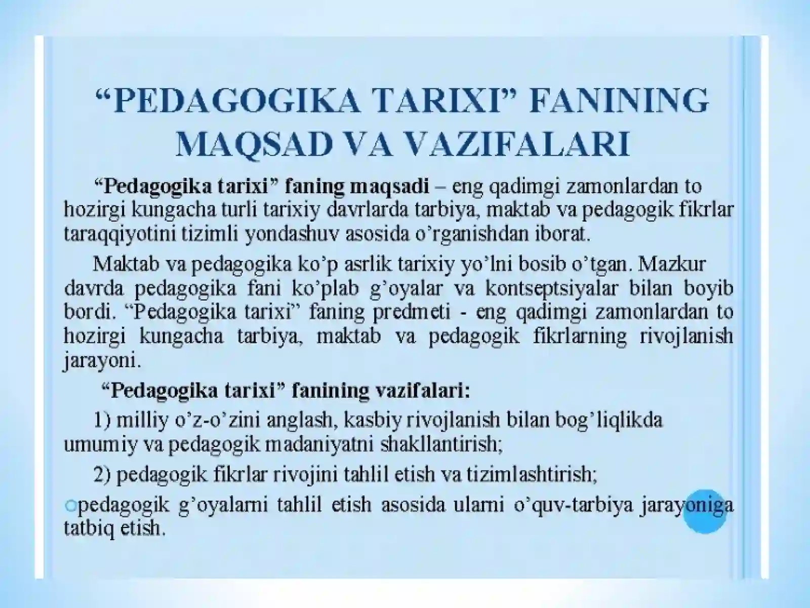 Pedagogika tarixi fan sifatida. Ibtidoiy jamoada tarbiya. Eng qadimgi davrlardan VII asrgacha ta’lim 4