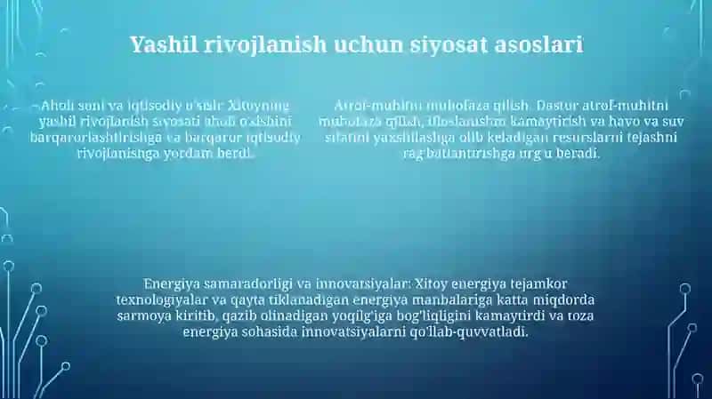 Yashil Iqtisodiyotga O'Tishning Xitoy Tajribasi 4