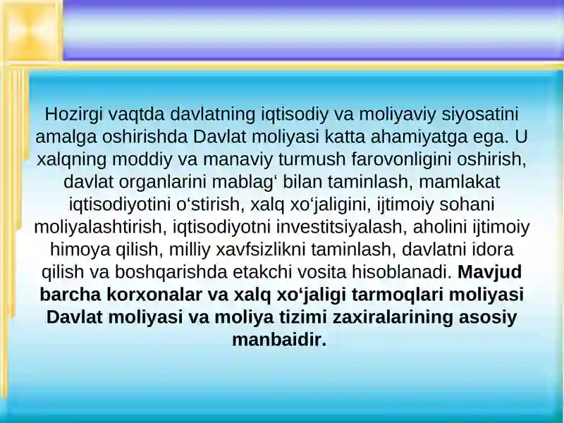 Davlat moliyasi tizimi 4