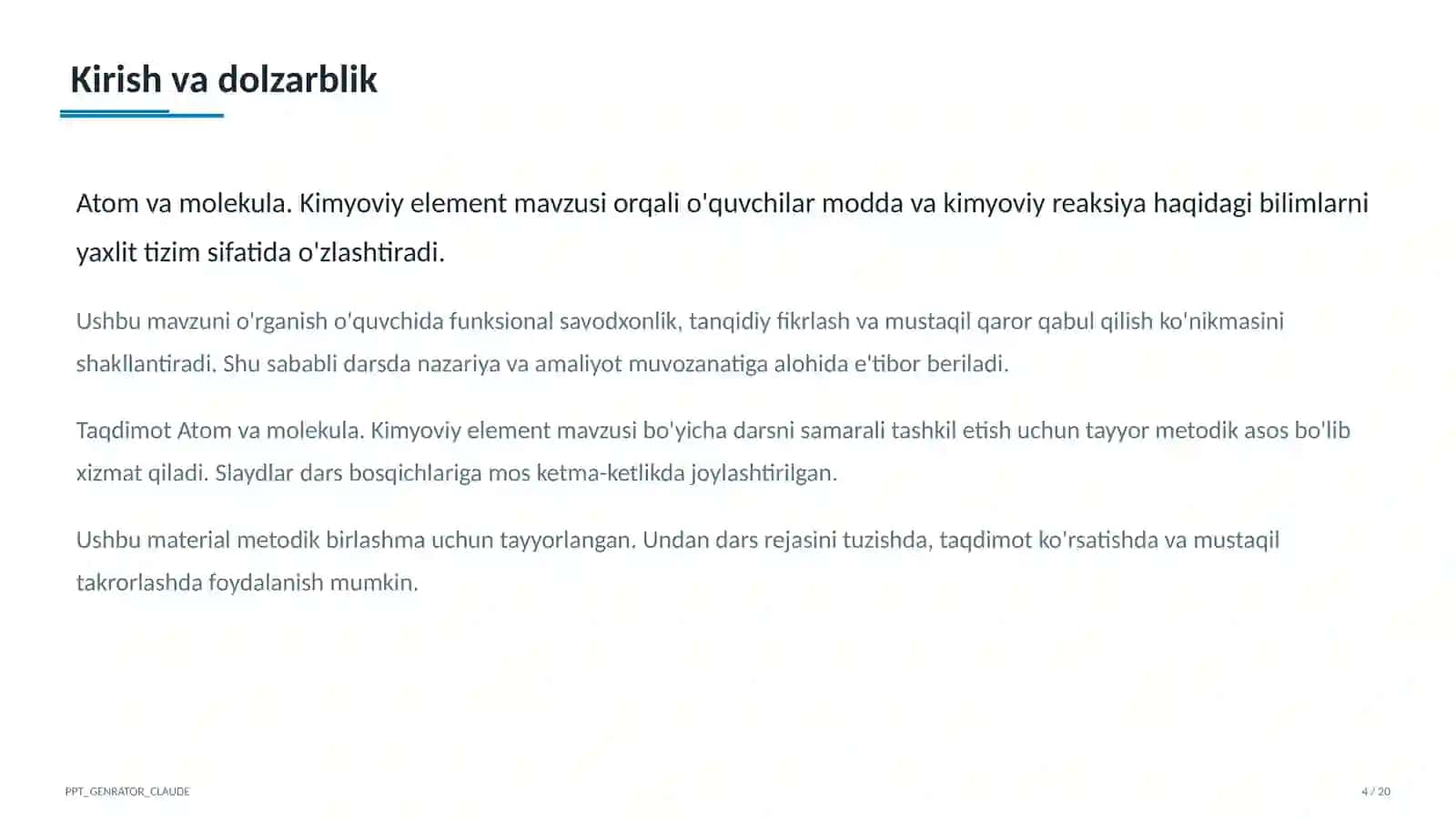Atom va molekula. Kimyoviy element (7-sinf) 3