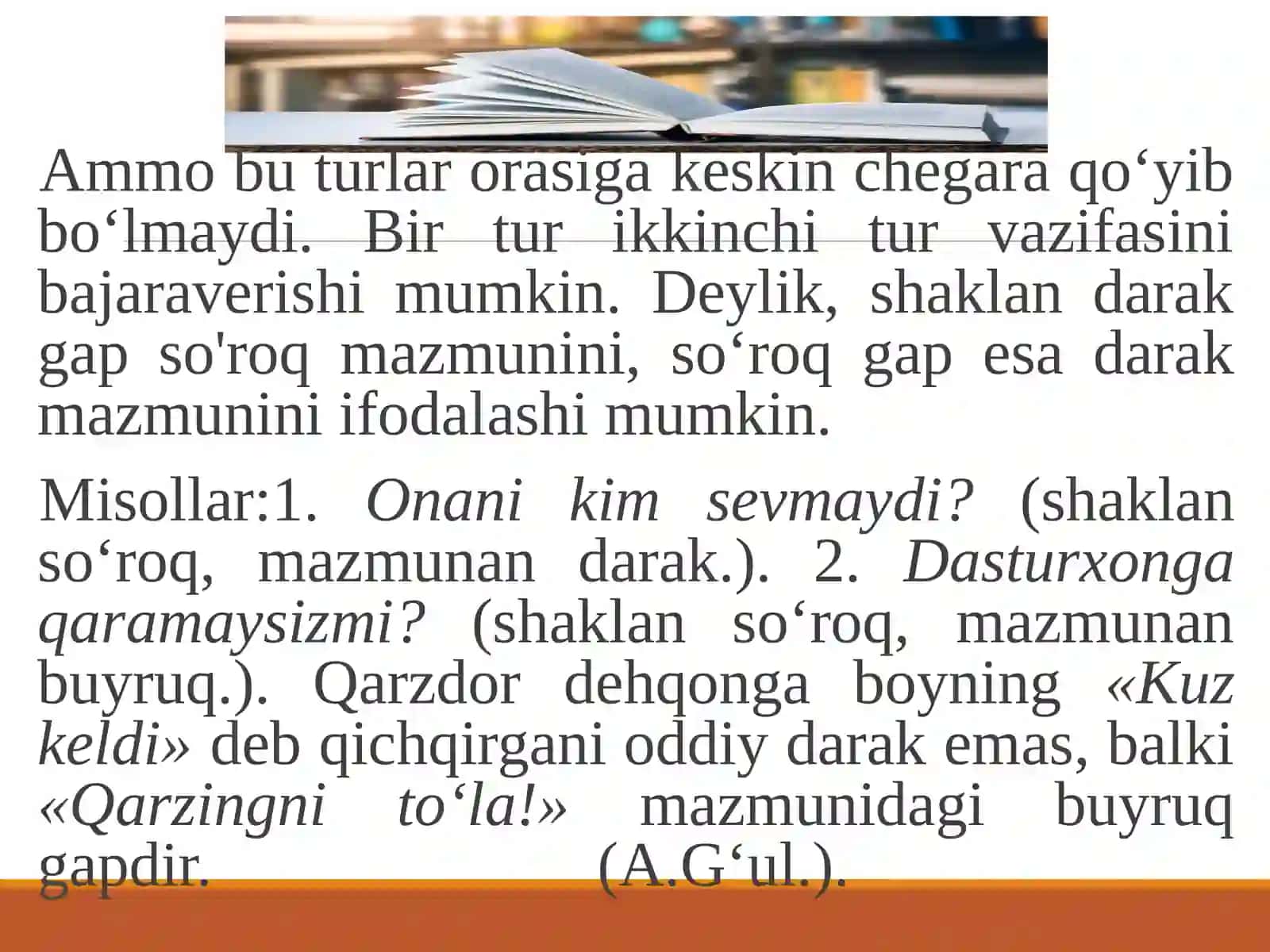 Gapning ifoda maqsadiga ko‘ra turlari 4