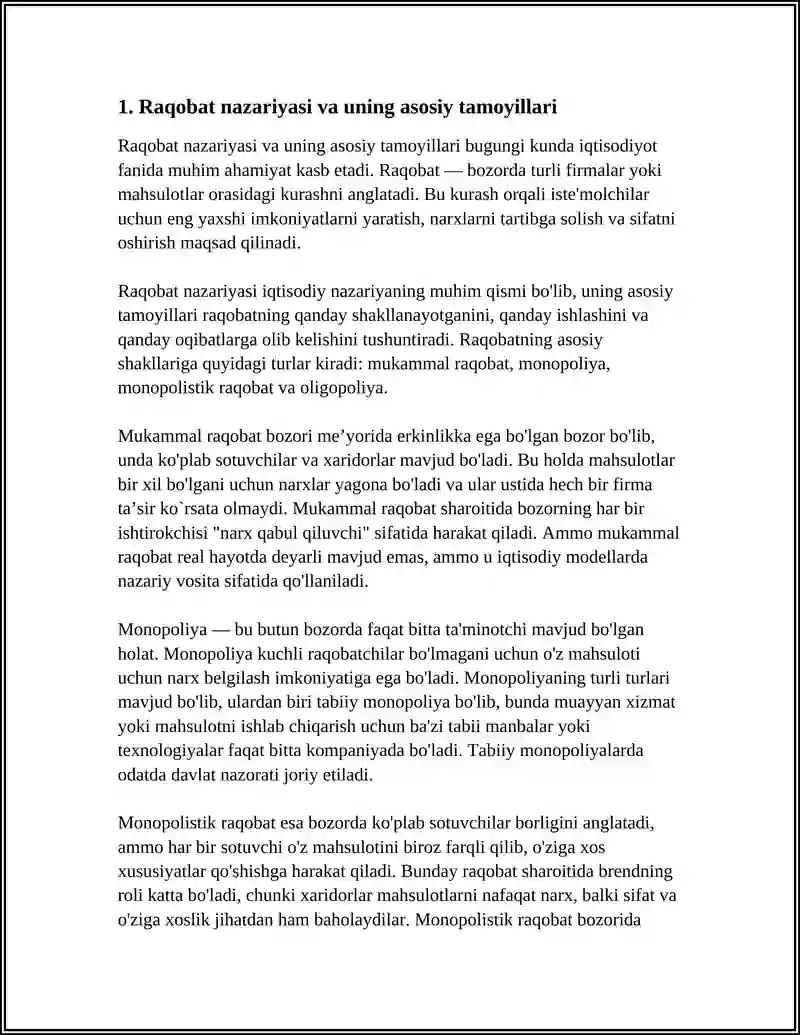 RAQOBAT VA MONOPOLIYA 4