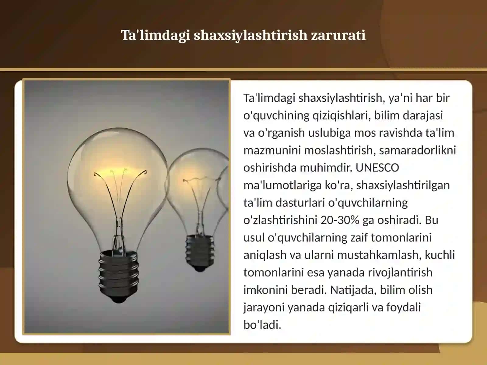 Mening g'oyam: Sun'iy intellekt asosidagi shaxsiy o'quv yo'nalishlarini yaratish platformasi 4