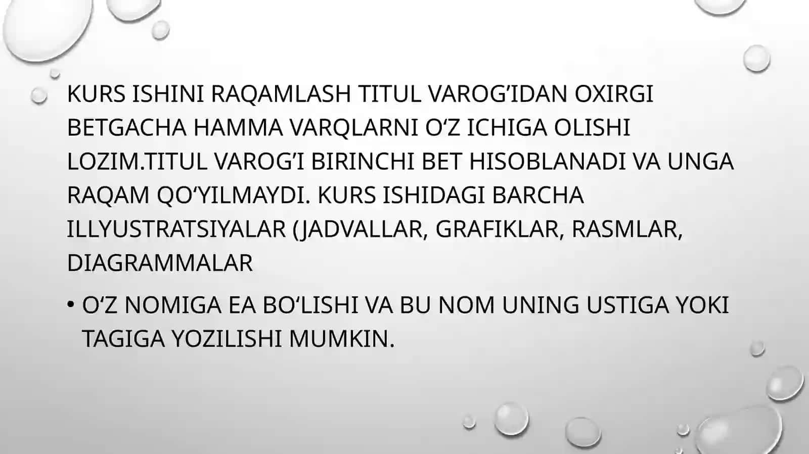 Kurs ishining talablari 4