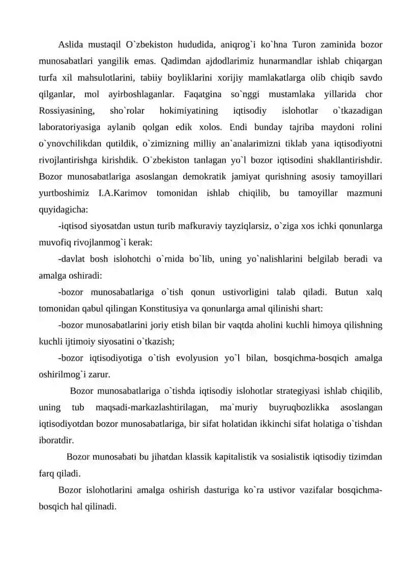 "MIKROIQTISODIYOT" FANIDAN "BOZOR MUNOSABATLARI SHAROITIDA ISHLAB CHIQARISH IMKONIYATLARI" 4