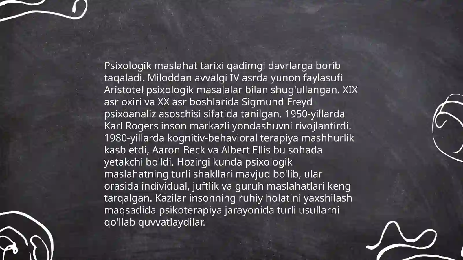 Psixologik maslahat fanining predmeti maqsadi va vazifalari mavzusiga oid 15 ta test savollari 4