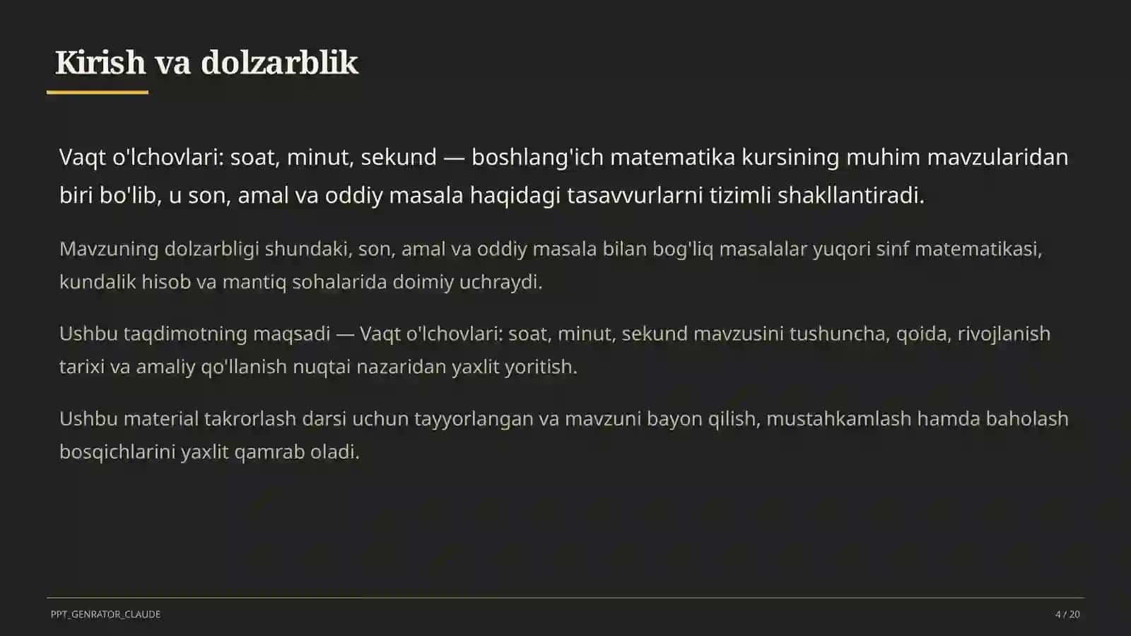 Matematika darsi takrorlash uchun 4