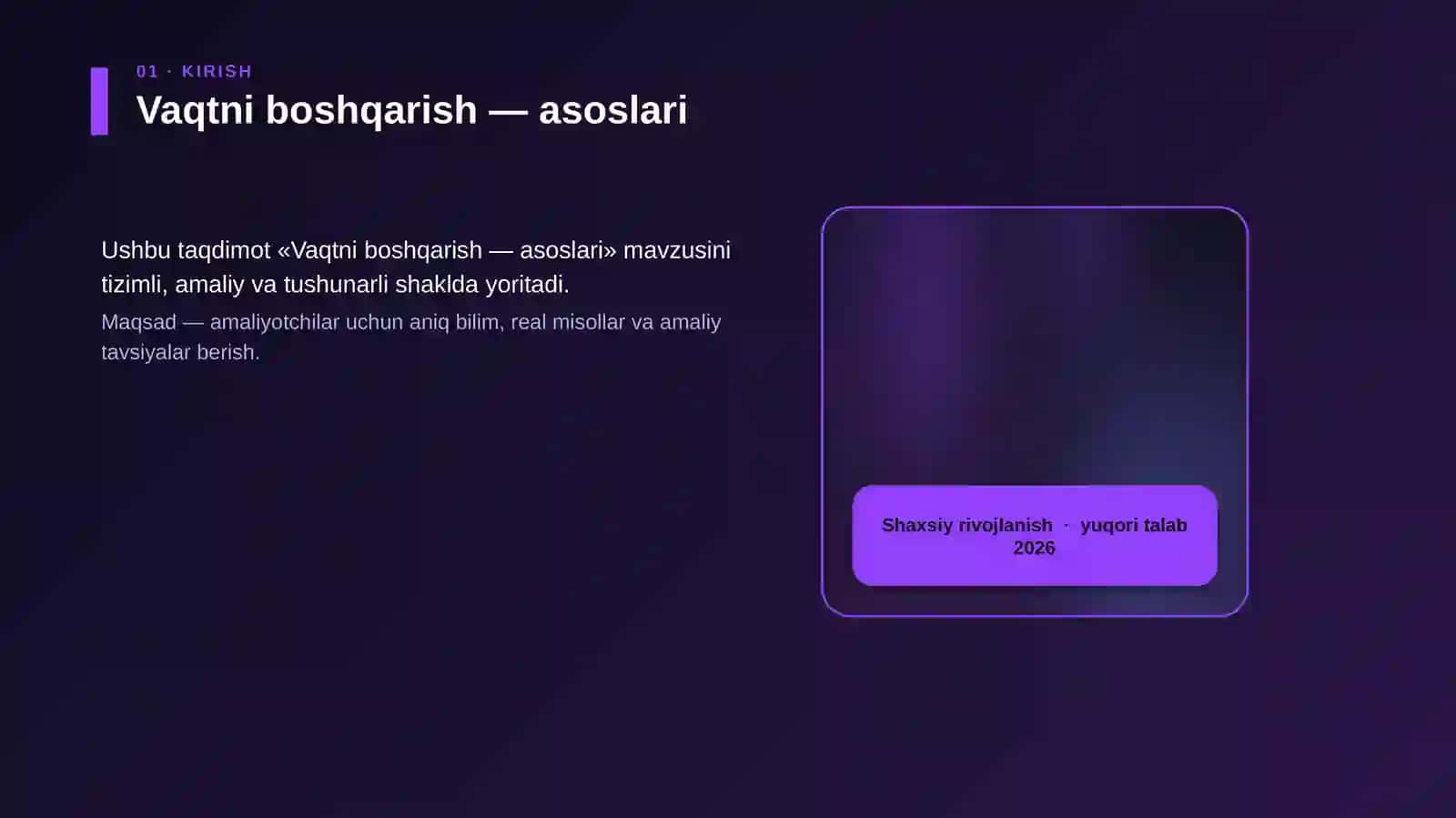 Vaqtni boshqarish — asoslari 4