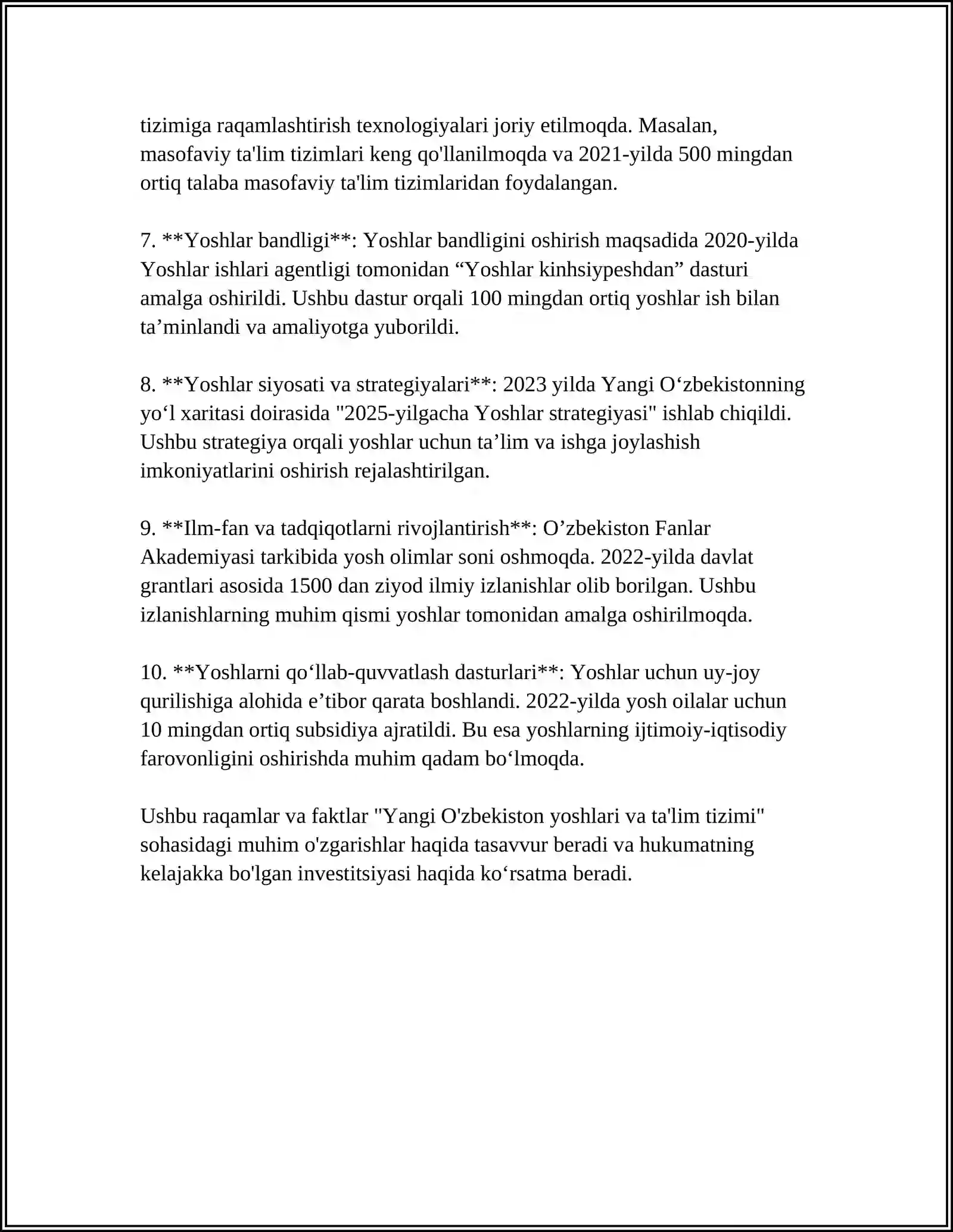 YANGI ÓZBEKISTON YOSHLARI 4