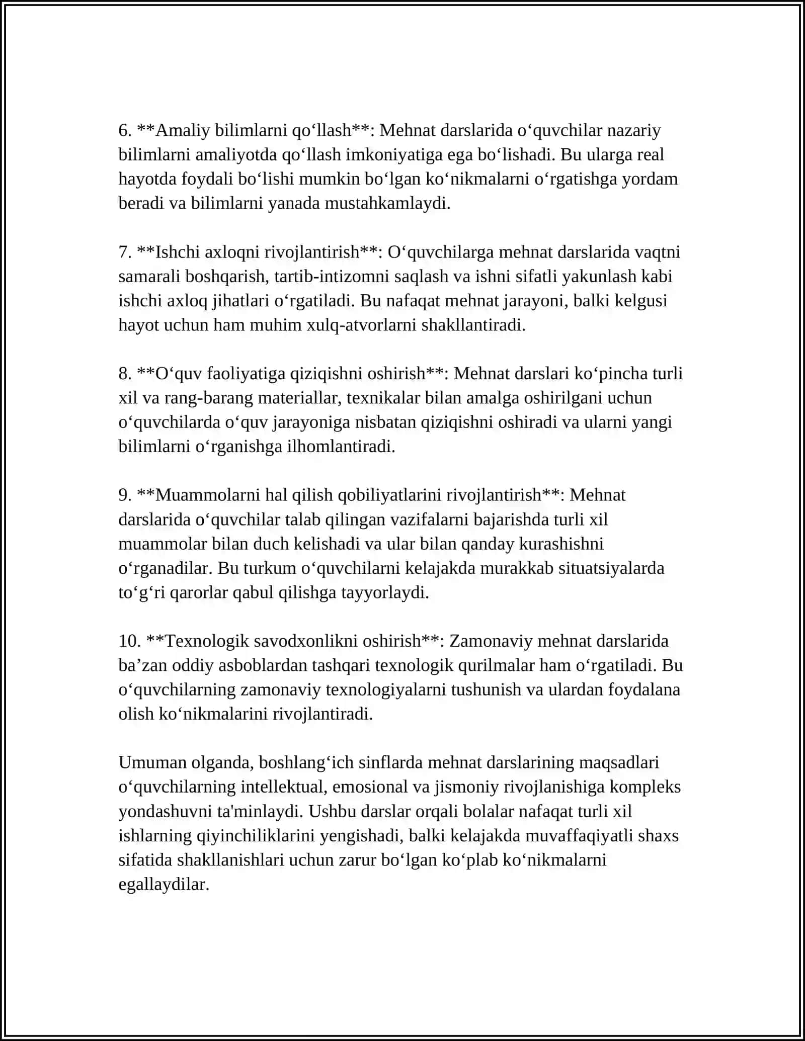 Boshlang‘ich sinflarda mehnat darslarining olib borilishi 4