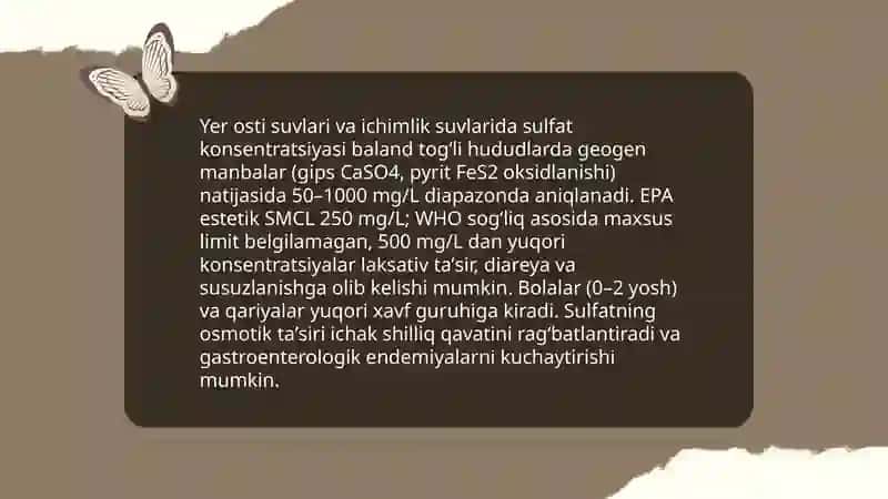 S- elementlar konsentratsiyasi oʻzgarishi bilan boğliq boʻlgan endemik va kasb kasalliklari 4