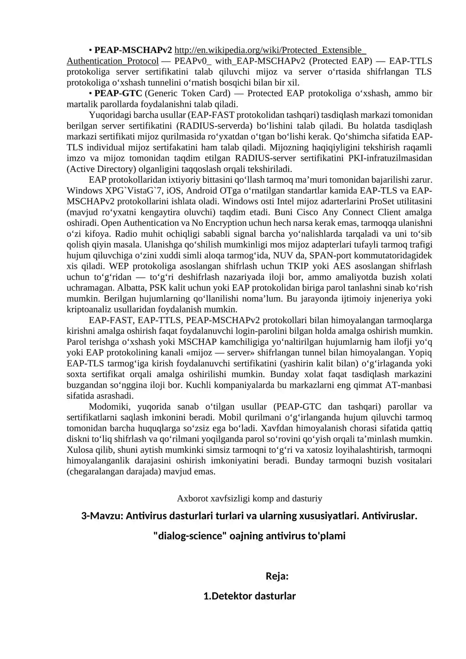 Zamonaviy axborot texnologiyalari va tarmoqlarning xavfsizligi 4