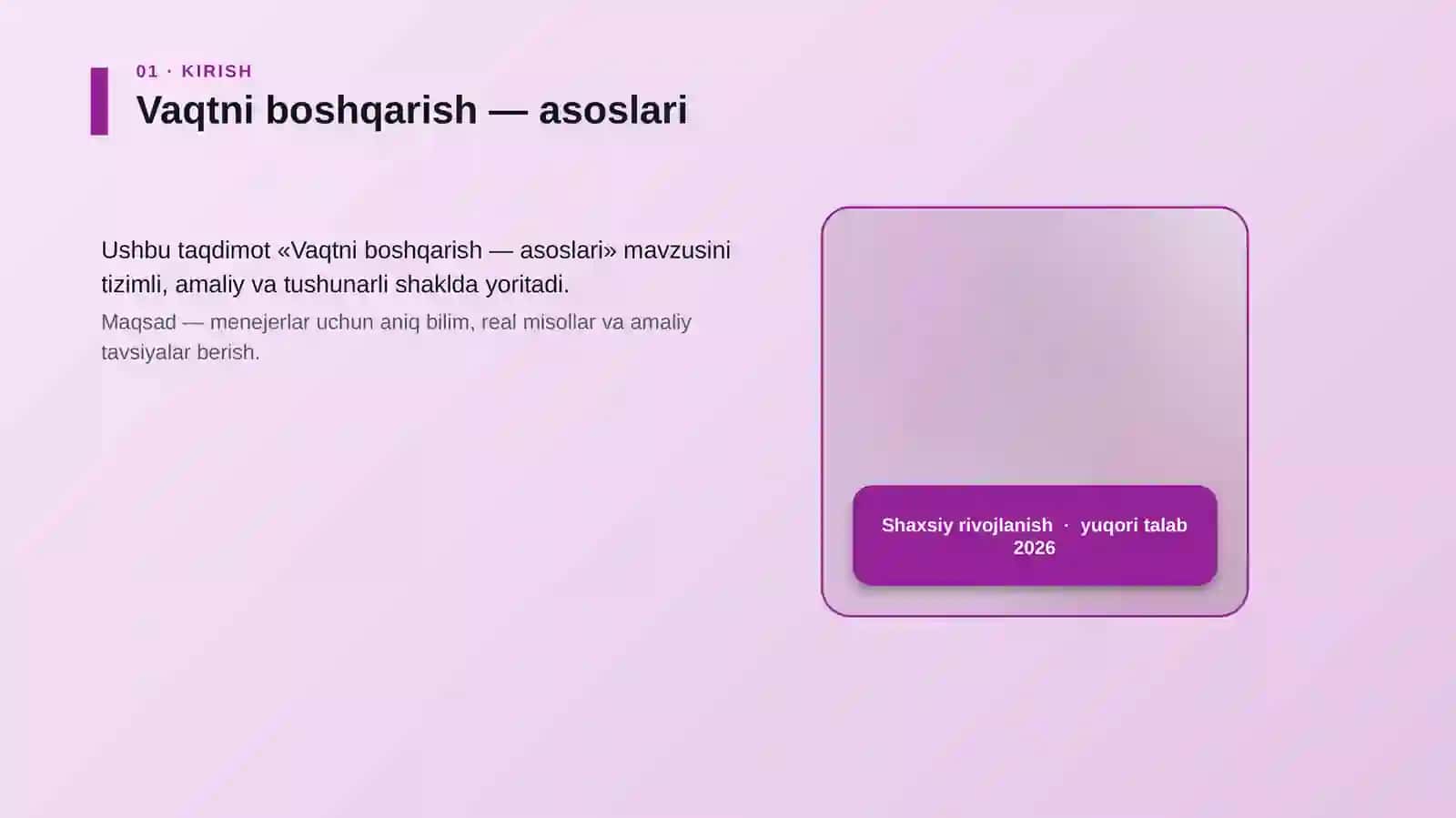Vaqtni boshqarish — asoslari 4