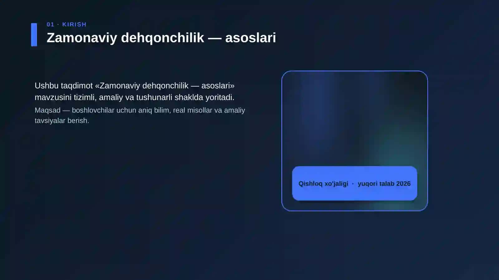 Zamonaviy dehqonchilik — asoslari 4