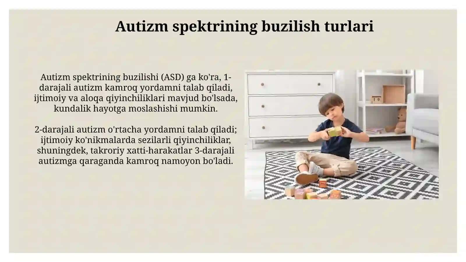 Autizim spektri buzilishi: umumiy tushunchavatarixi 4