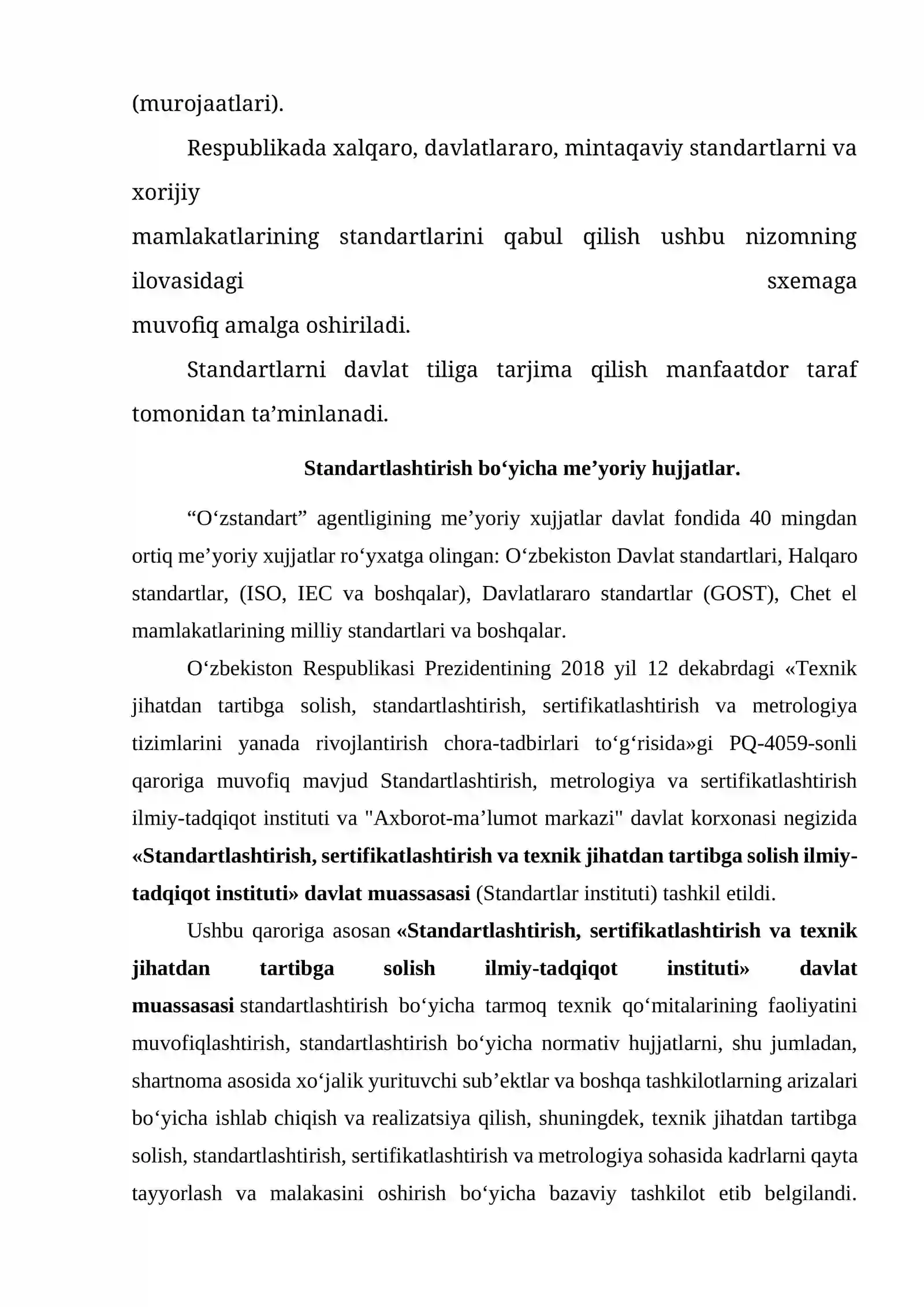 Metrologiya, standartlashtirish va sertifikatlashtirish soha faoliyatini milliy va davlatlararo hamda xalqaro miqyosida uyg’unlashuvini tashkil etishning mohiyati va buning iqtisodiy barqarorlikka erishishdagi ahamiyati 4