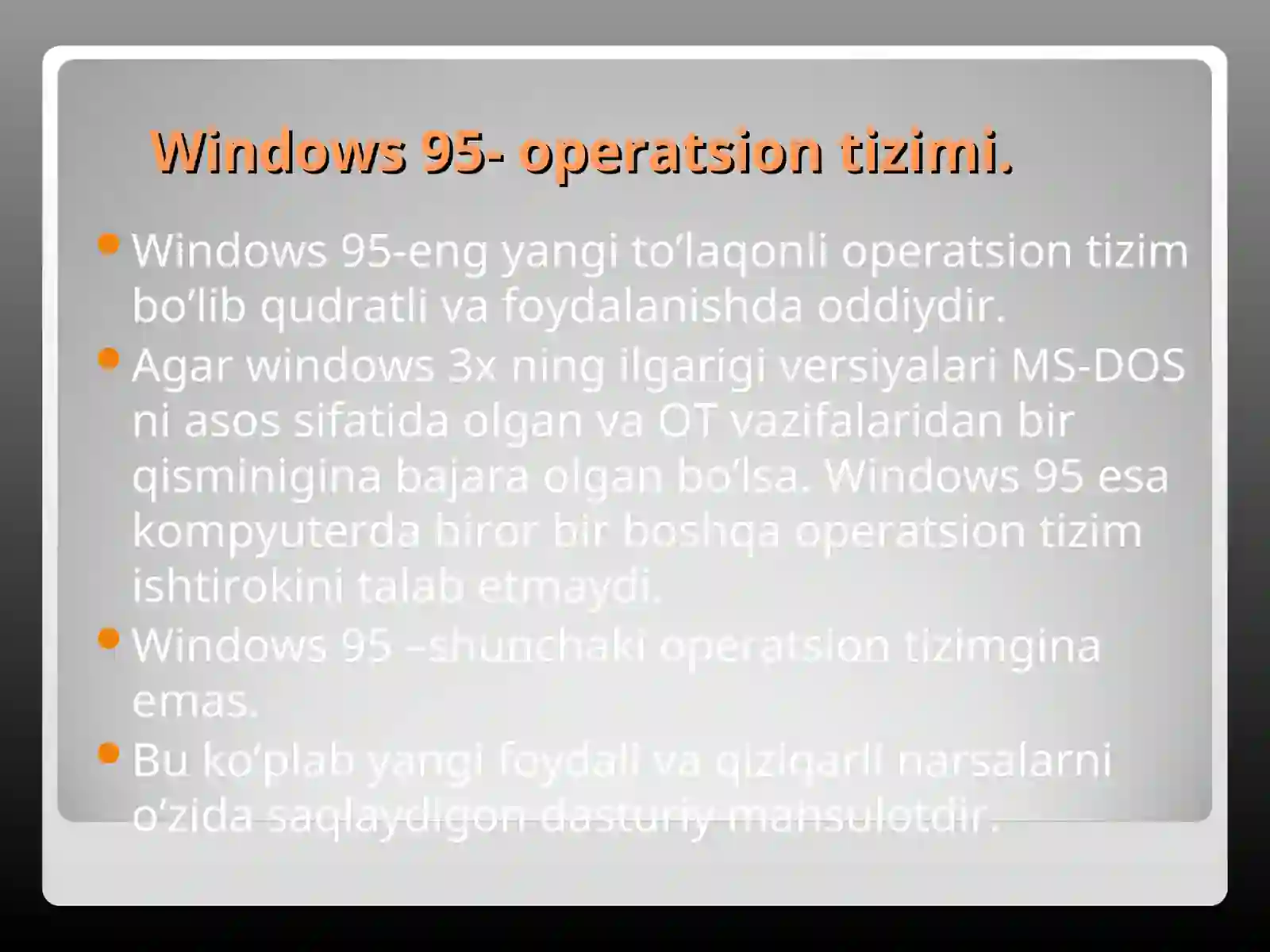 OPERATSION TIZIMLARI 4