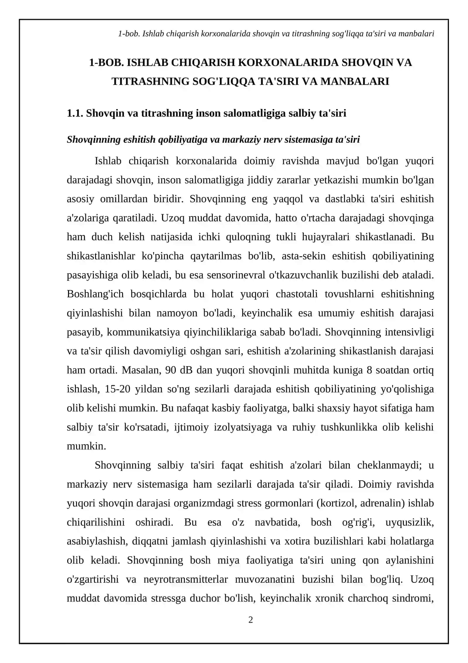 Ishlab chiqarish korxonalarida shovqin va titrash xavfsizligini ta'minlash chora-tadbirlari 4