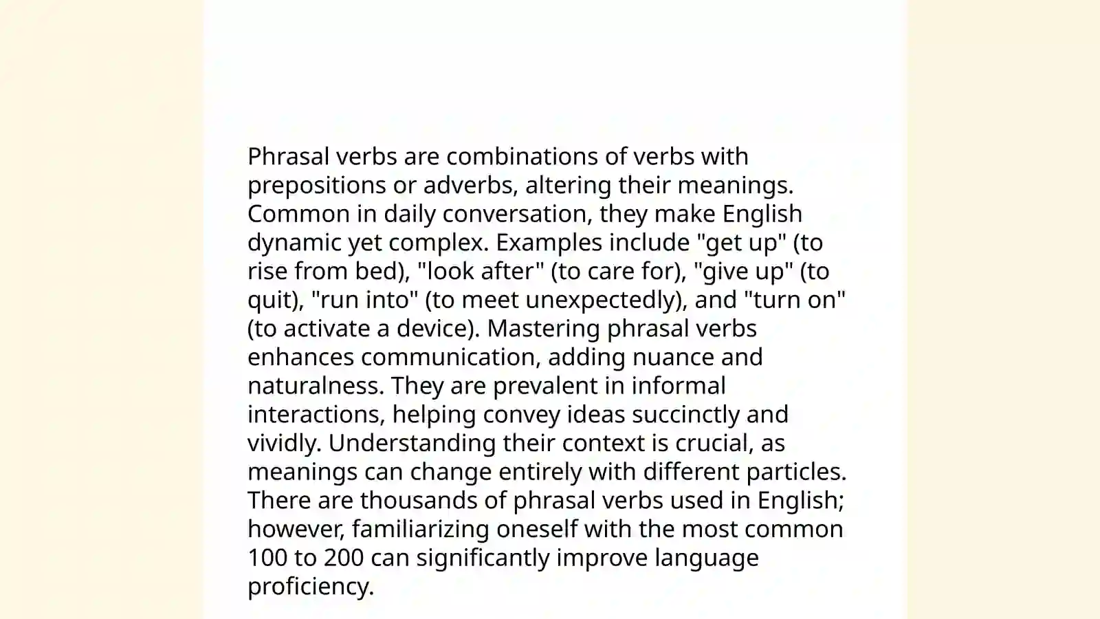 Phrasal verbs 4