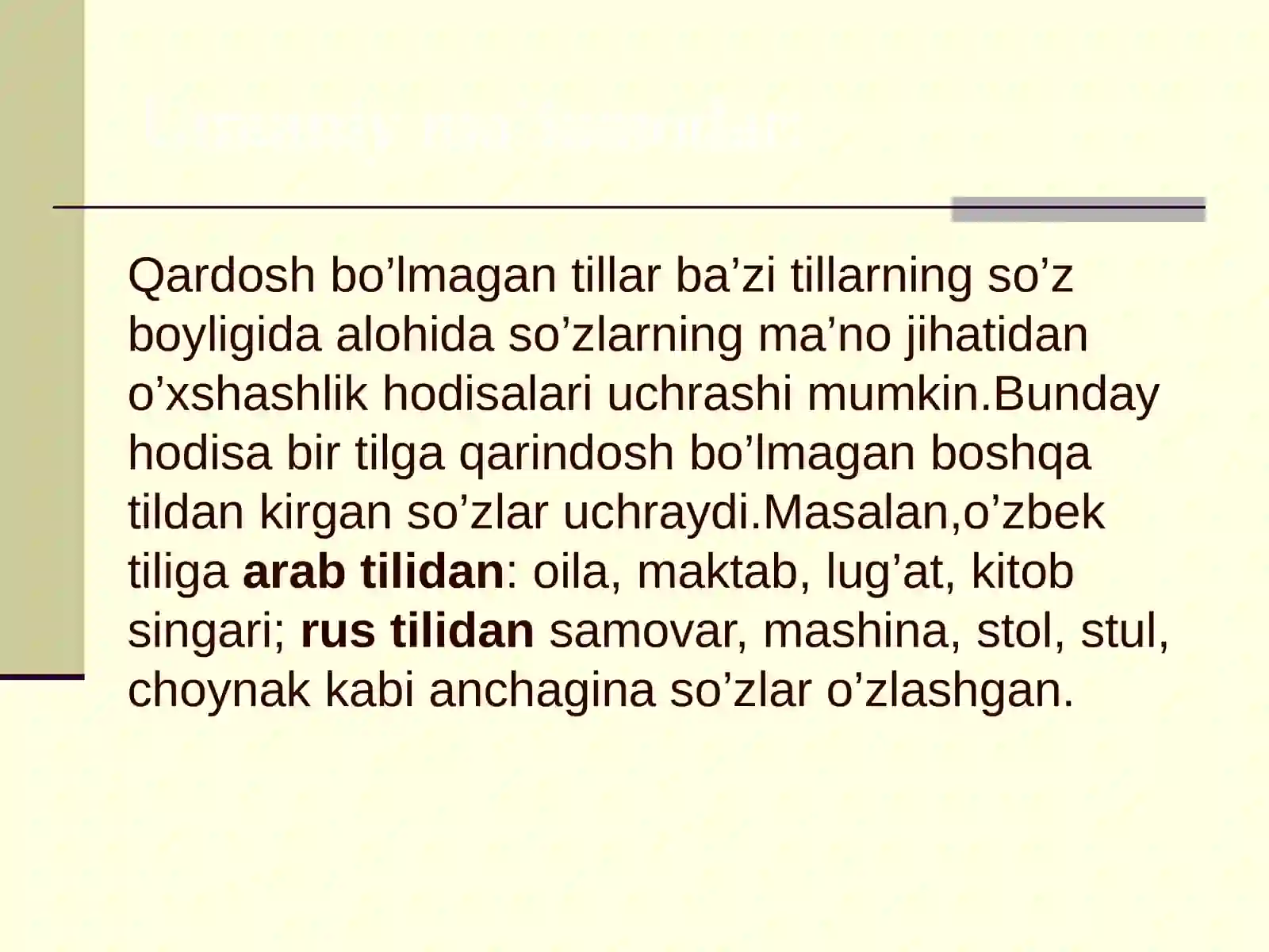 Dunyo tillarining nazariy asoslari 4