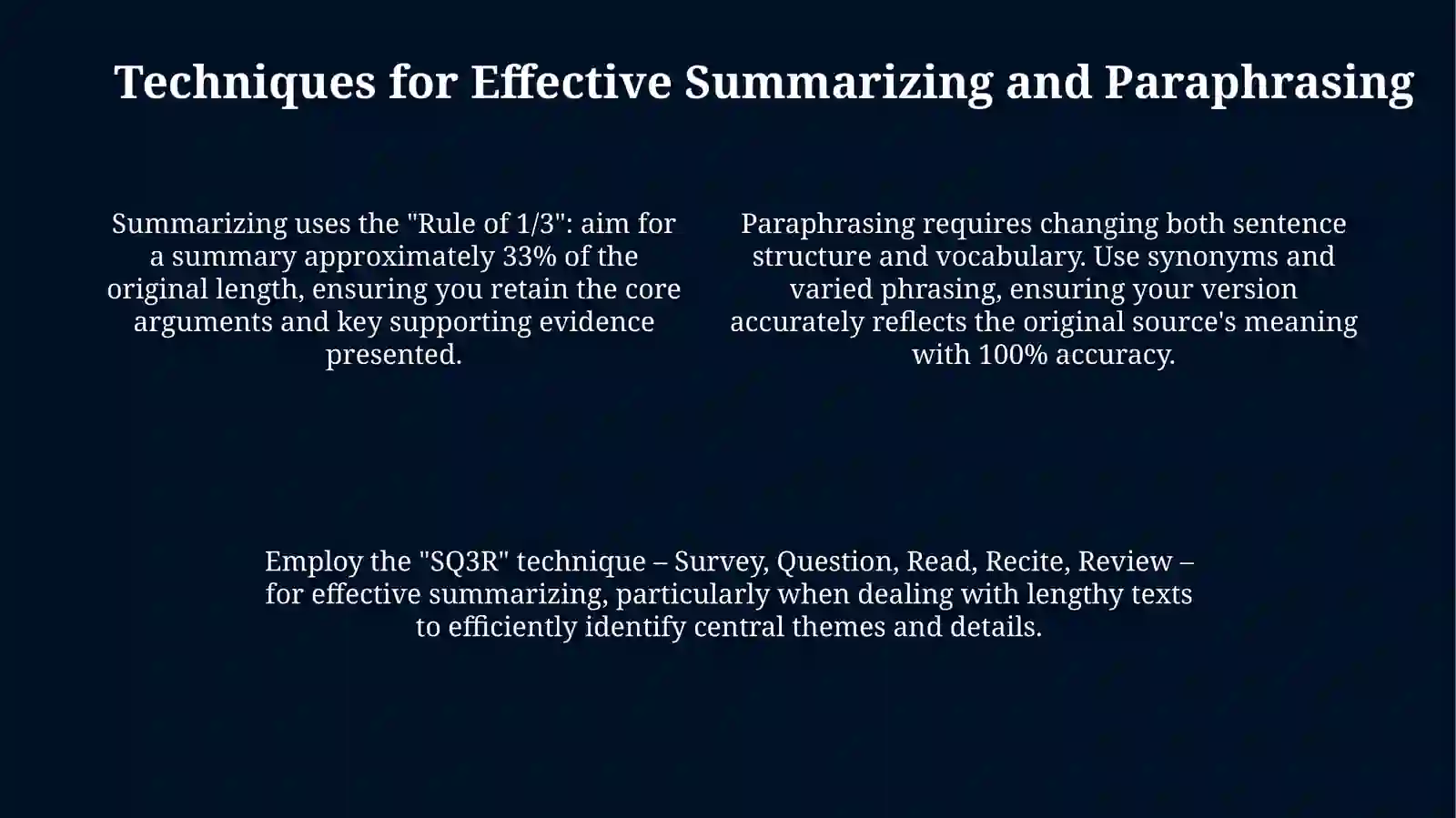 Summarizing and Paraphrasing: Definitions, Techniques, and Applications 4