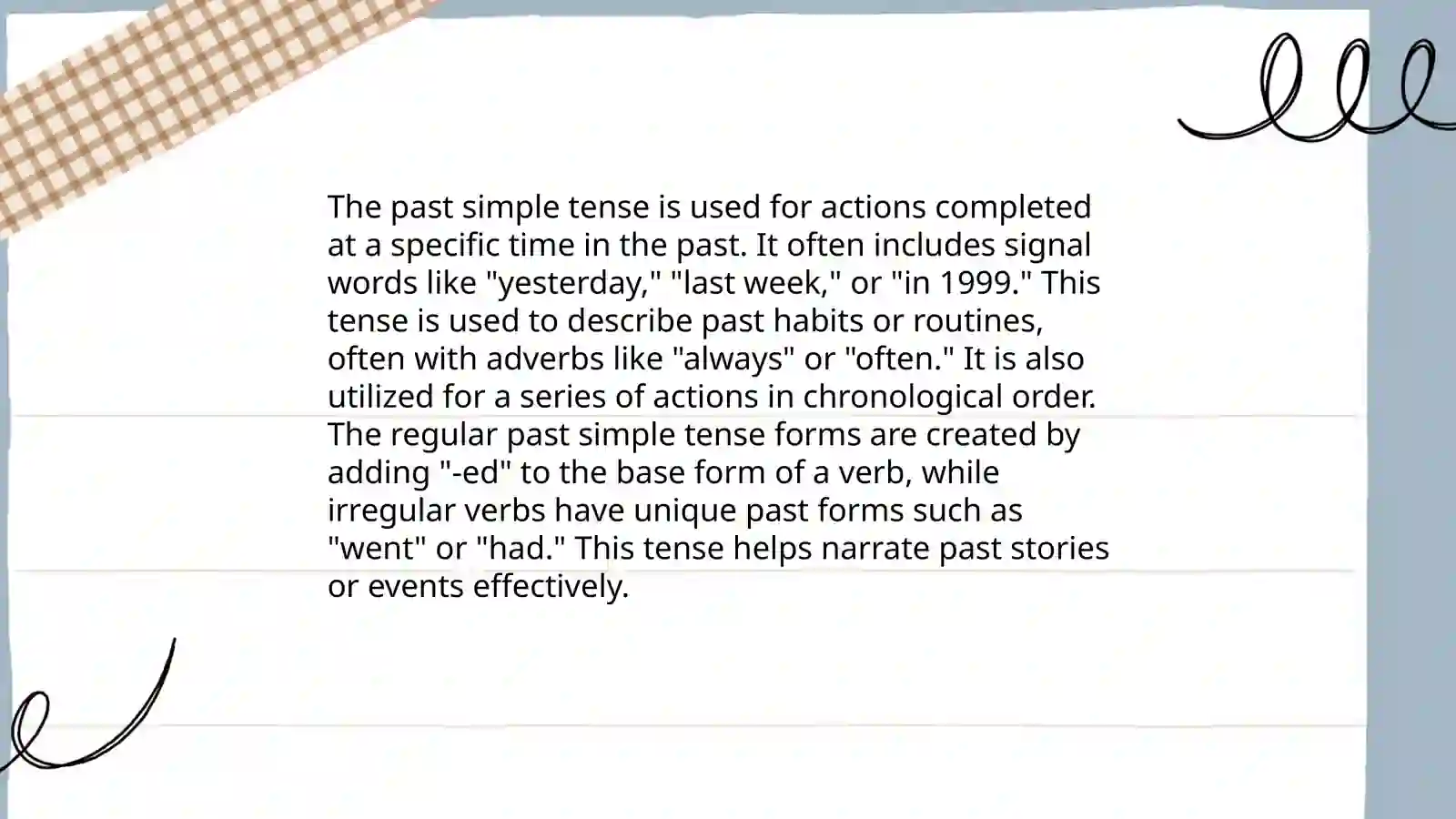 PAST SIMPLE PRESENT SIMPLE 4