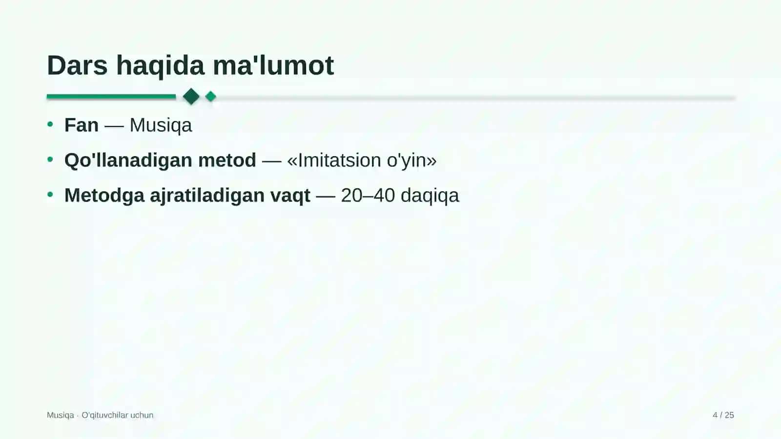 musiqa darslarida imitatsion o'yin metodidan foydalanish 9066 4