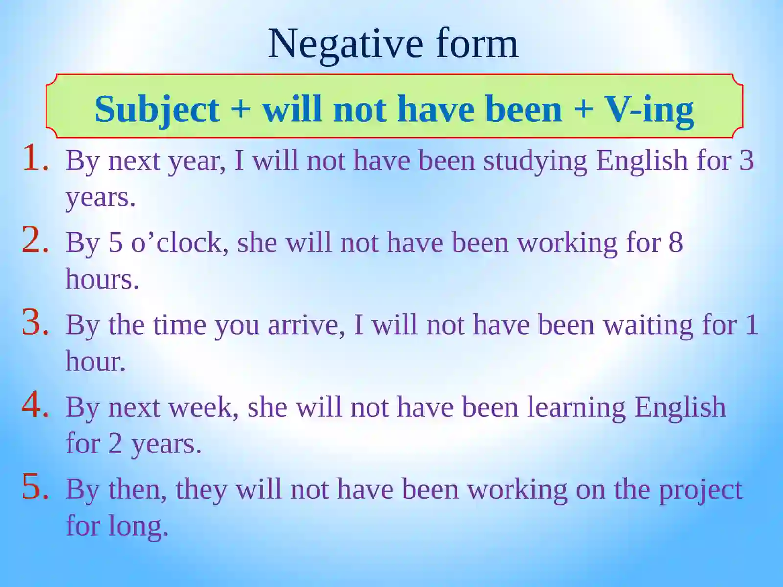 Future Perfect Continuous 4