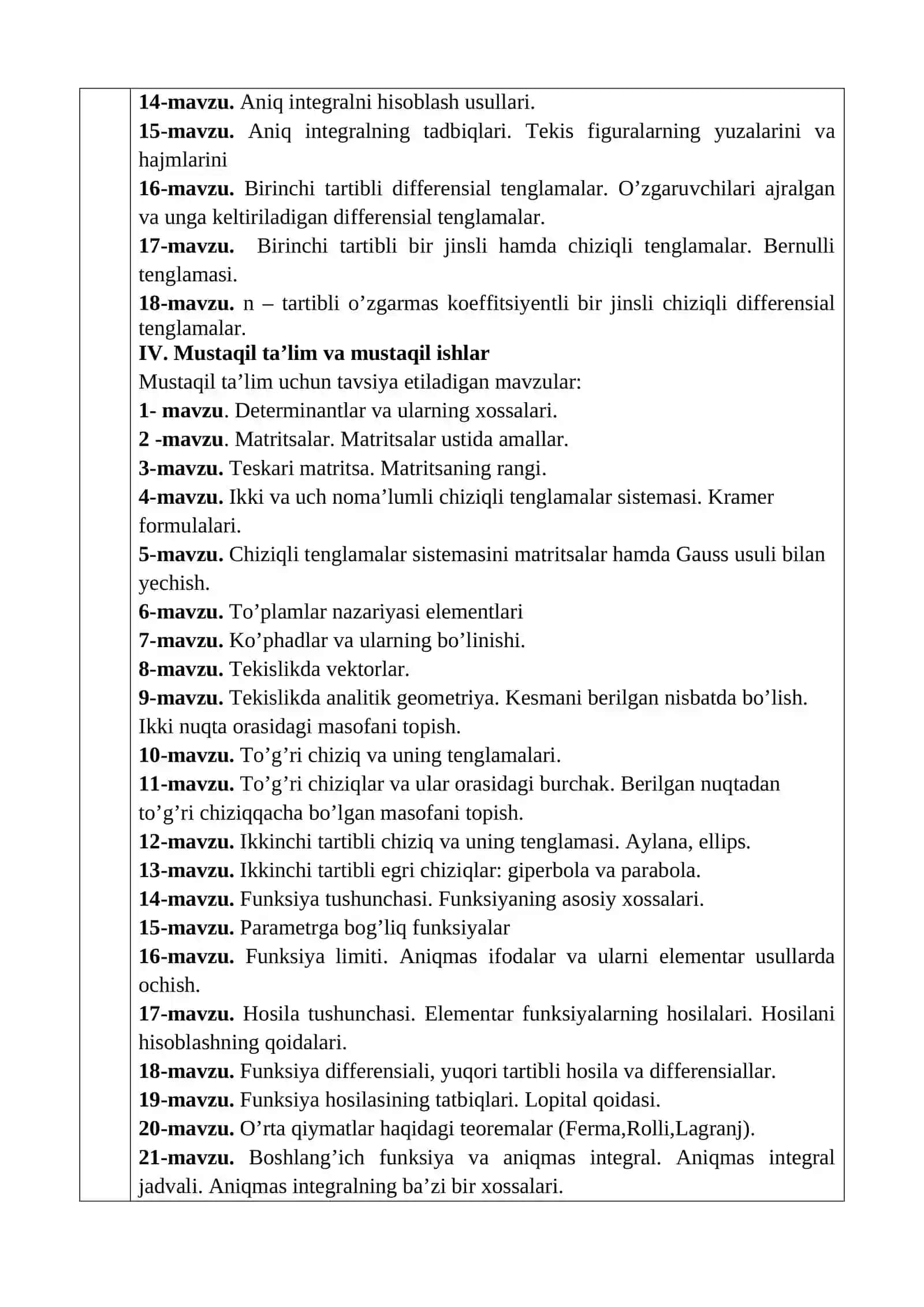 OLIY MATEMATIKA FAN DASTURI 4