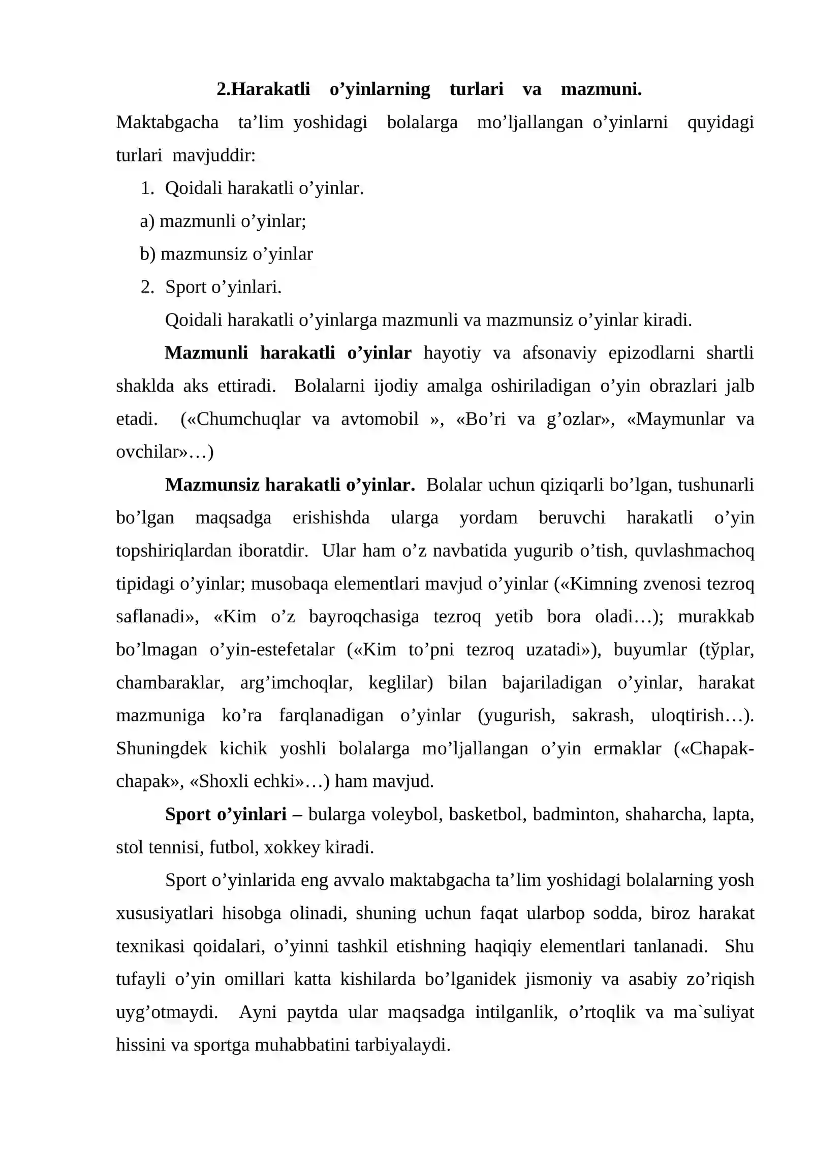 Harakatli o’yinlar 4