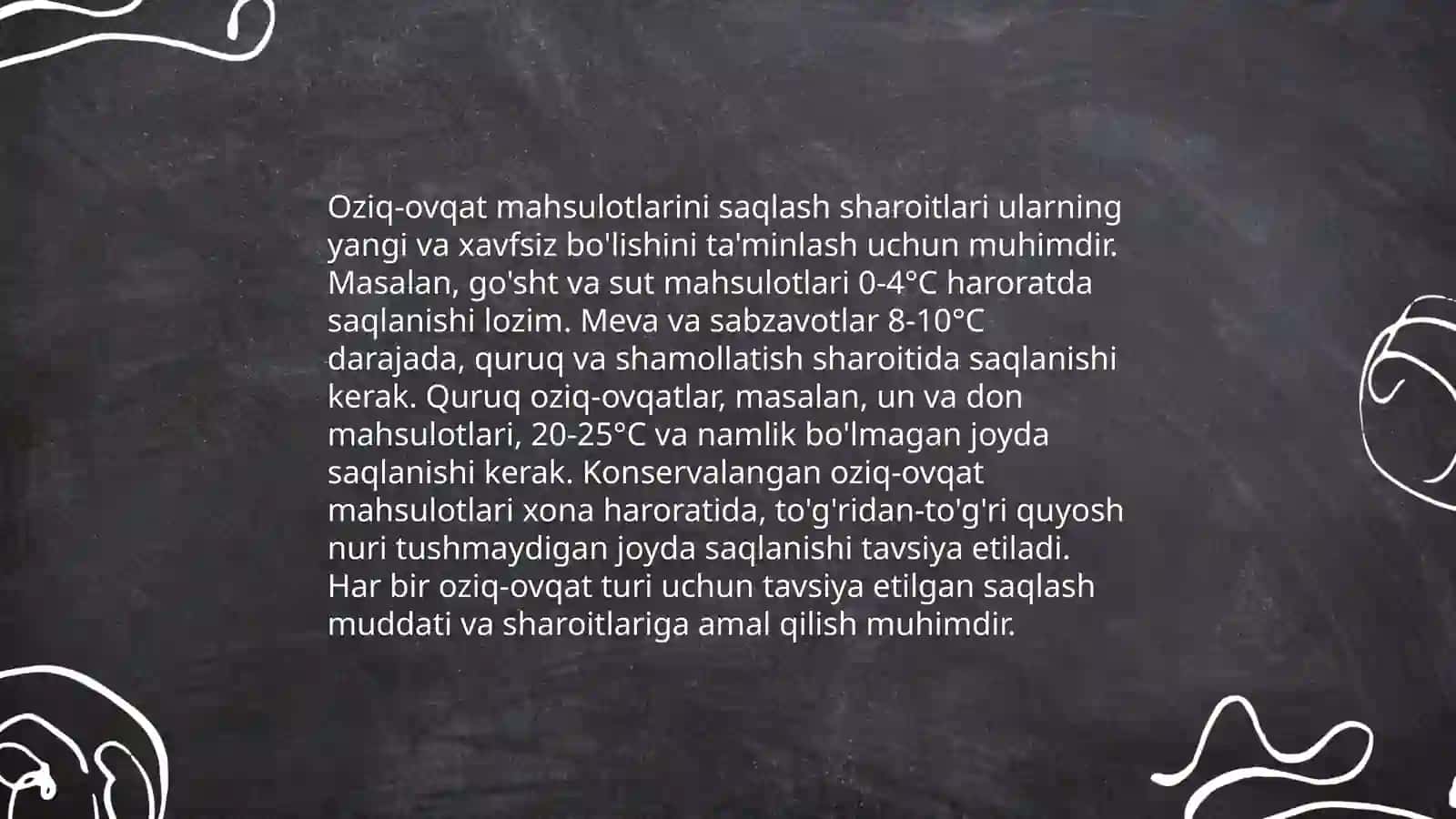 Tayyorlangan maxsulotni realizatsiya qilishga qo'yiladigan gigiyenik talablar 4