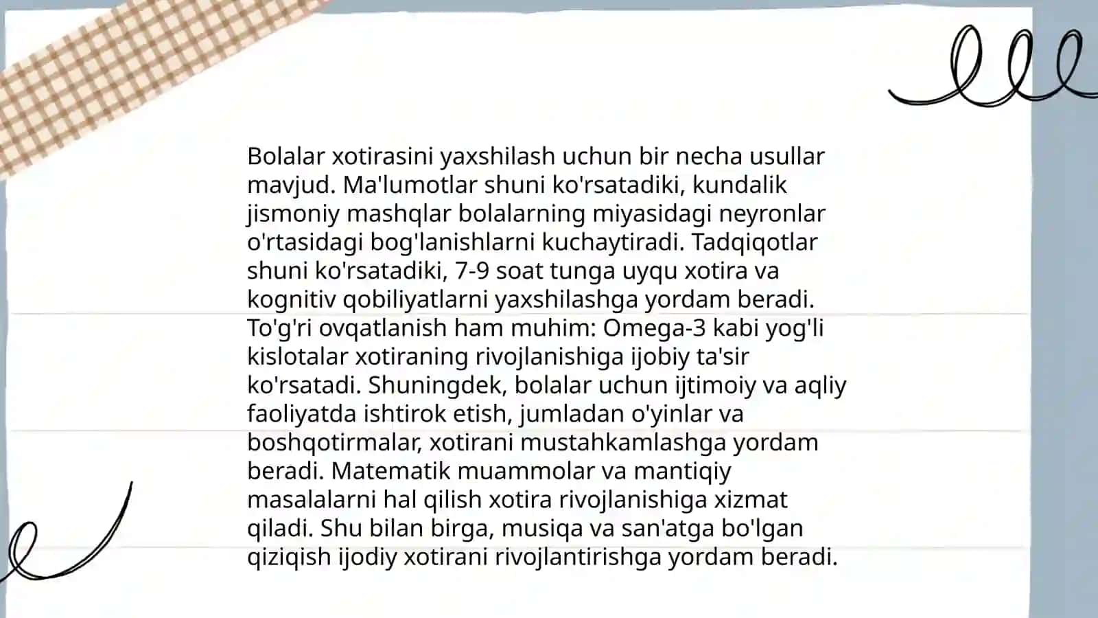 Bolalarda xotirani rivojlantirish 4